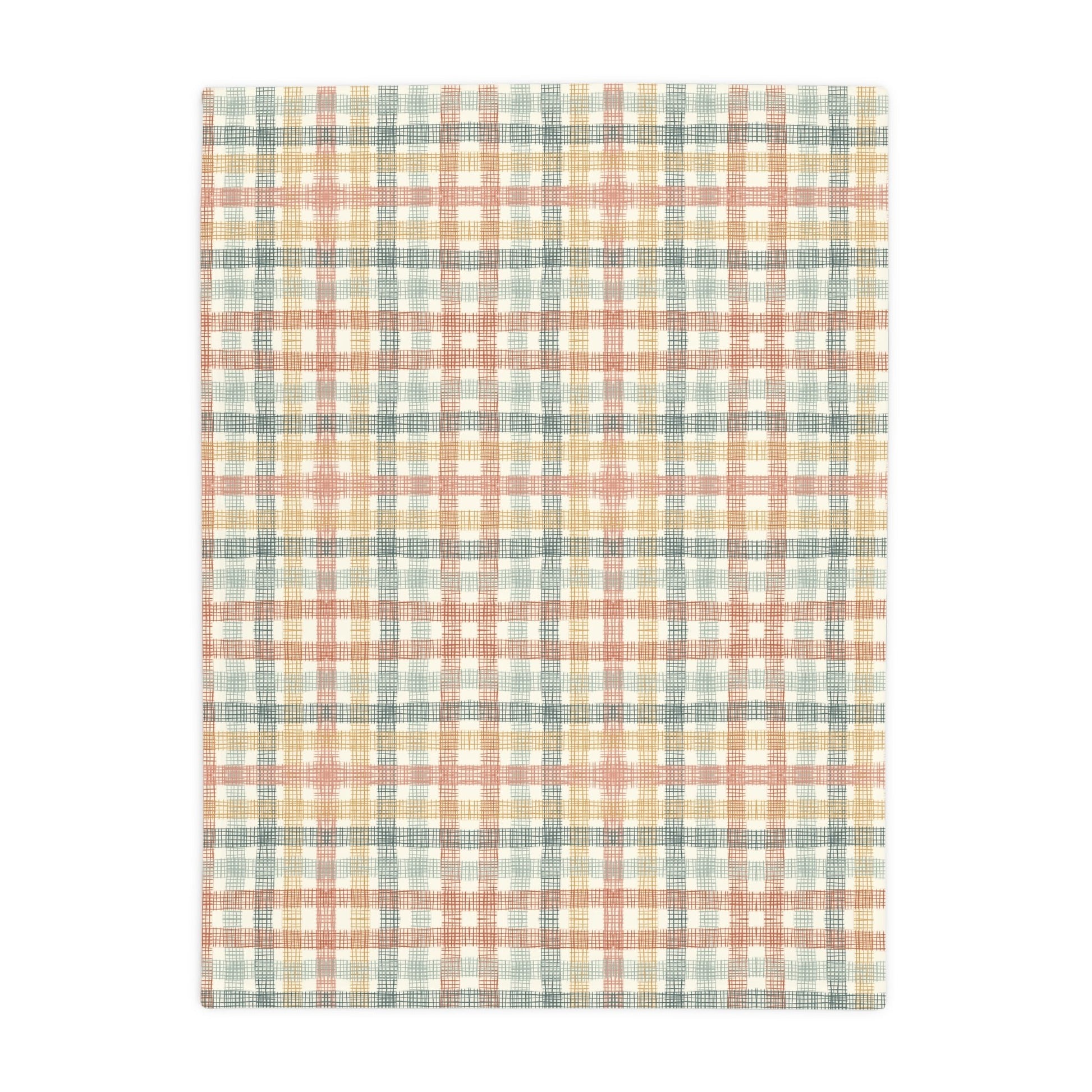 Native Patches collection design - plush fleece throw blanket, super soft vintage cottagecore aesthetic - Solei Designs