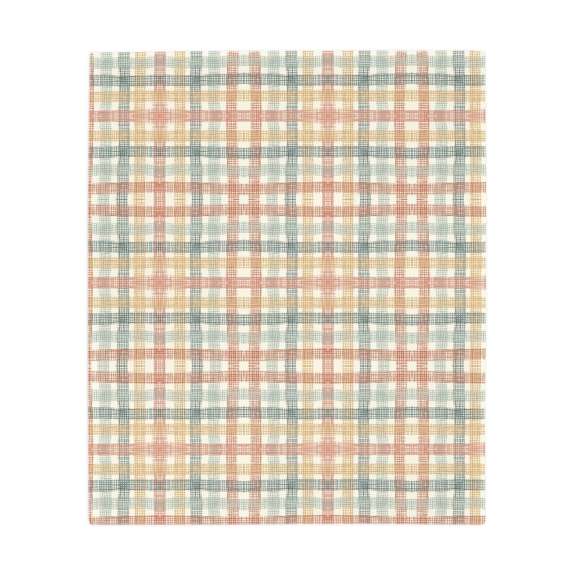 Native Patches collection design - plush fleece throw blanket, super soft vintage cottagecore aesthetic - Solei Designs