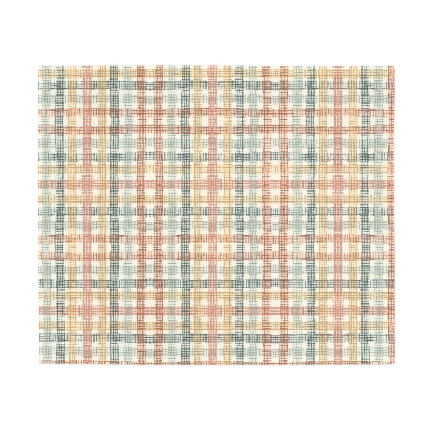 Native Patches collection design - plush fleece throw blanket, super soft vintage cottagecore aesthetic - Solei Designs