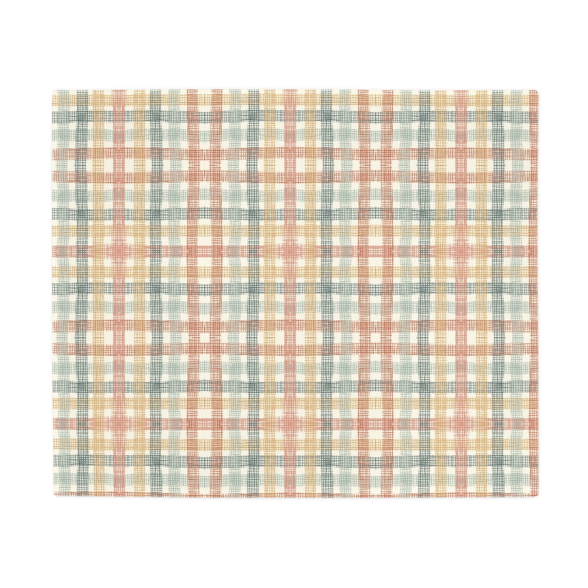 Native Patches collection design - plush fleece throw blanket, super soft vintage cottagecore aesthetic - Solei Designs