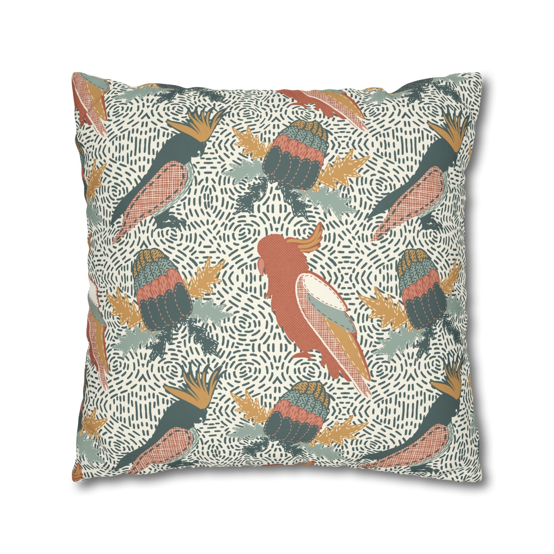 Native Patches Collection - hand drawn artwork - protea cushion - Solei Designs