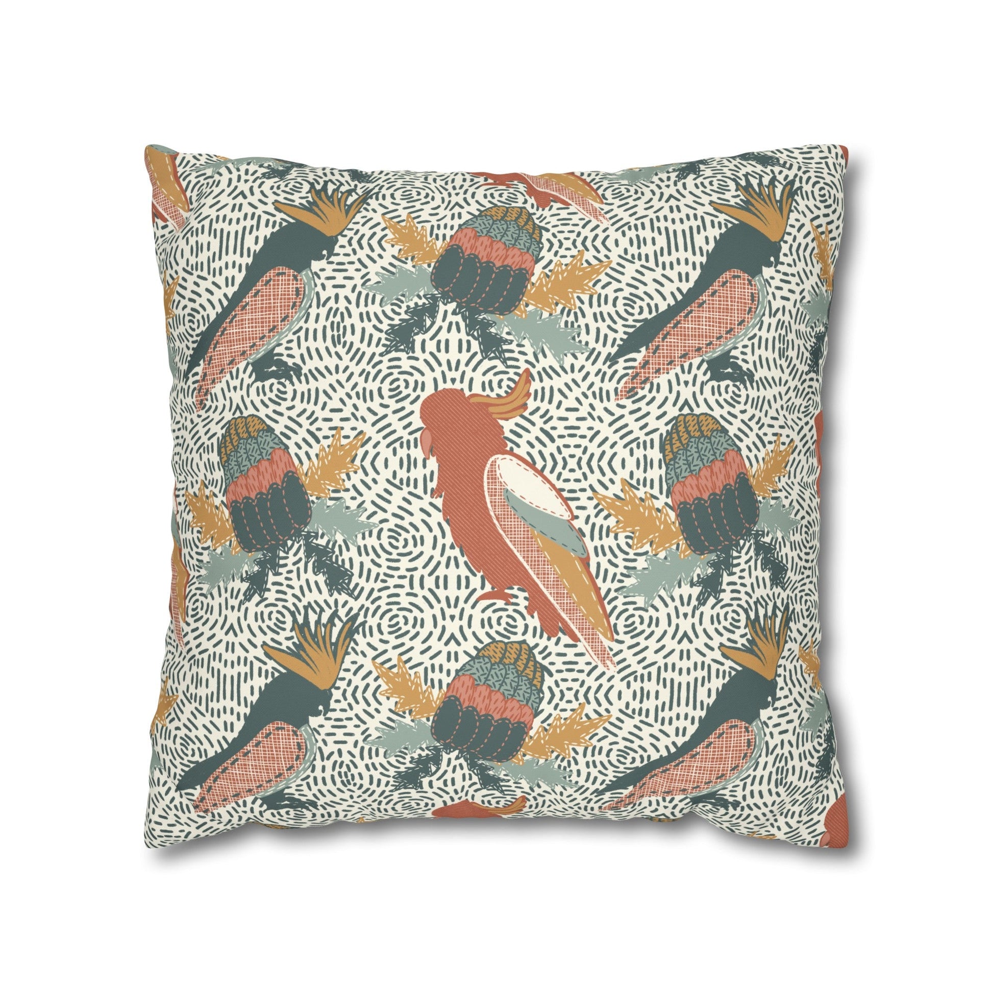 Native Patches Collection - hand drawn artwork - protea cushion - Solei Designs