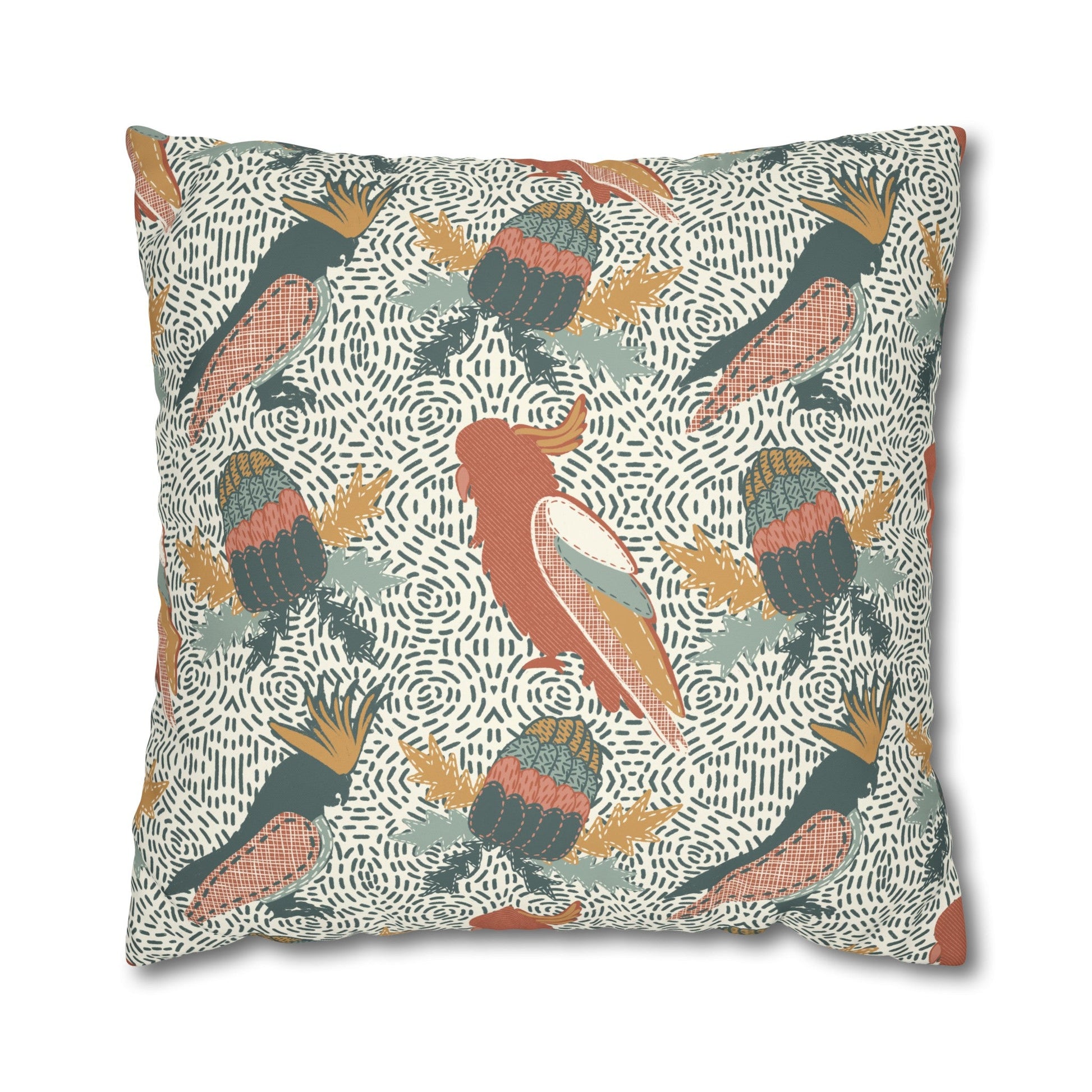 Native Patches Collection - hand drawn artwork - protea cushion - Solei Designs