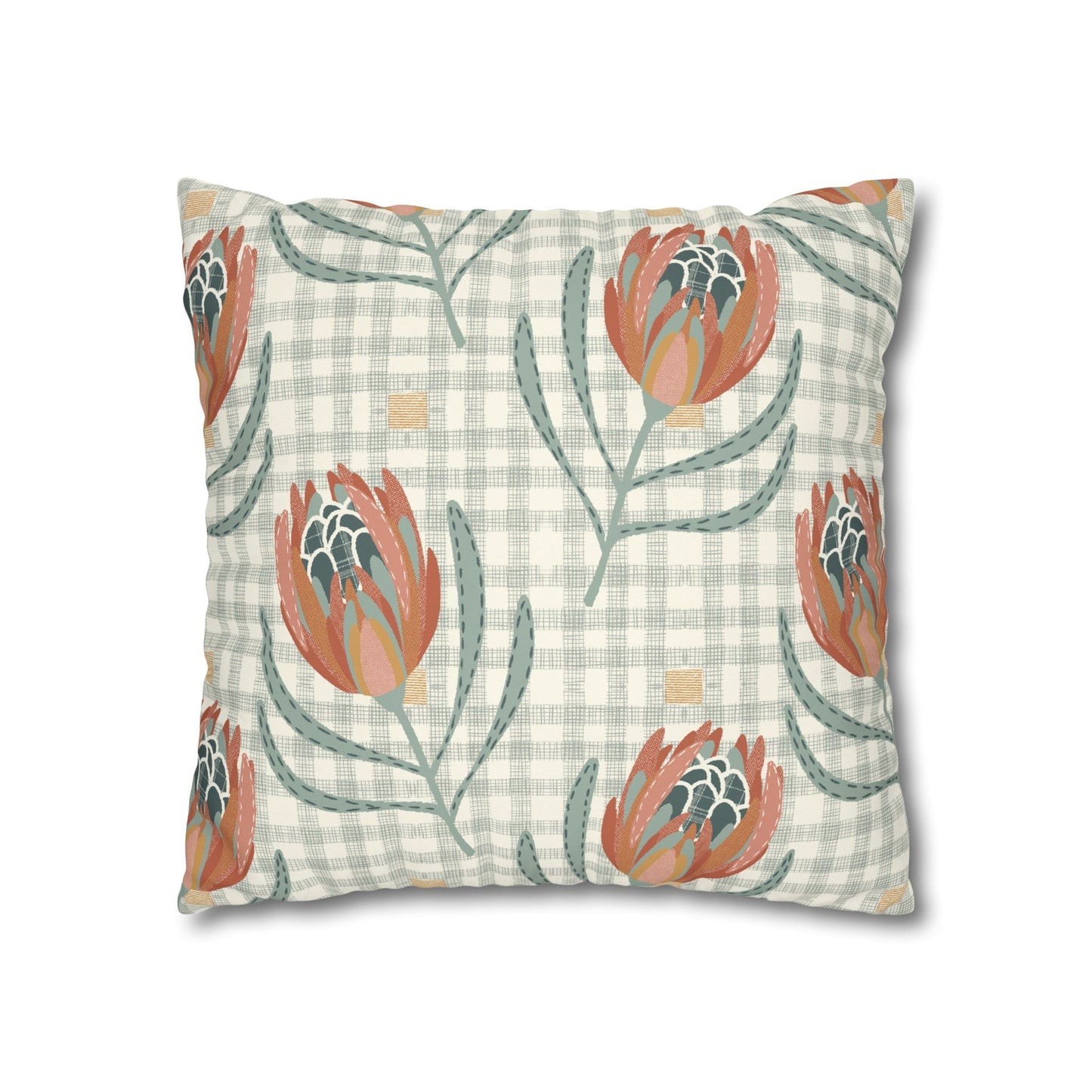 Native Patches Collection - hand drawn artwork - protea cushion - Solei Designs