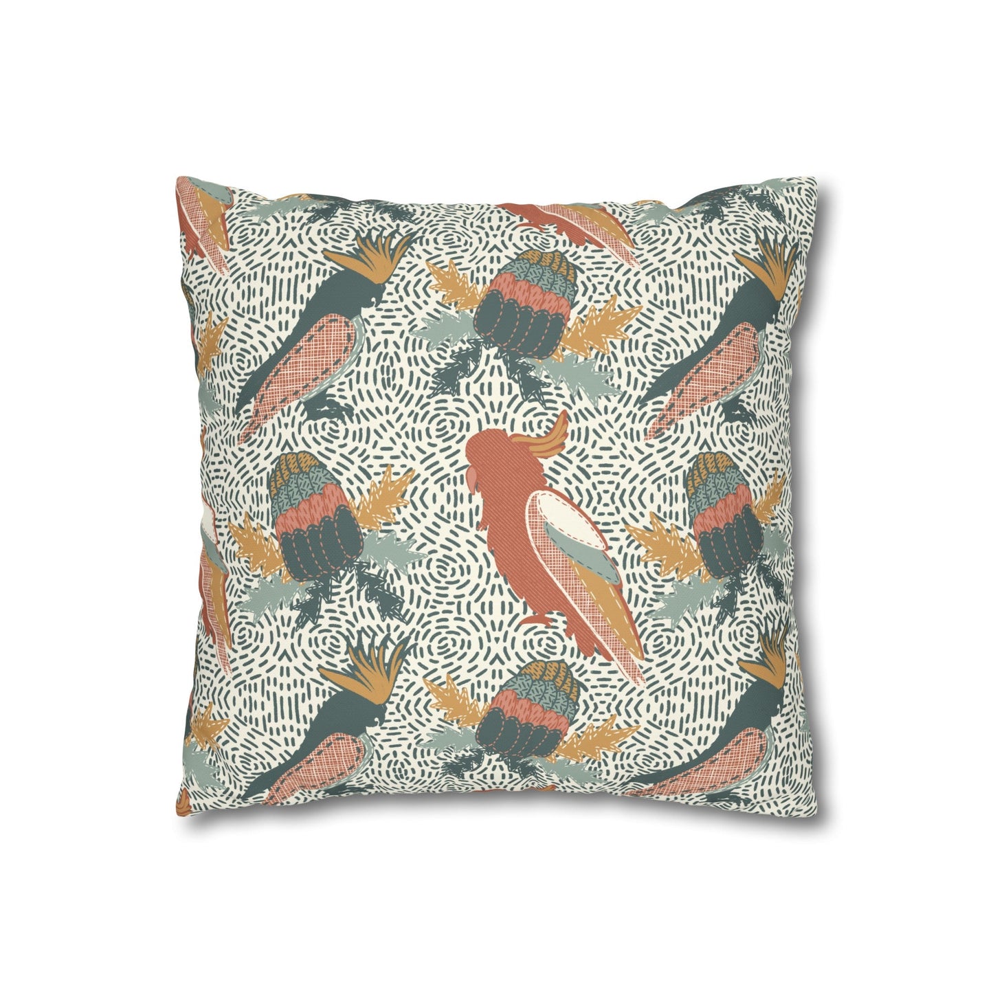 Native Patches Collection - hand drawn artwork - protea cushion - Solei Designs