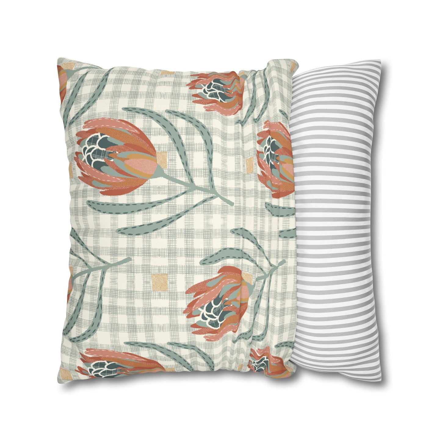 Native Patches Collection - hand drawn artwork - protea cushion - Solei Designs