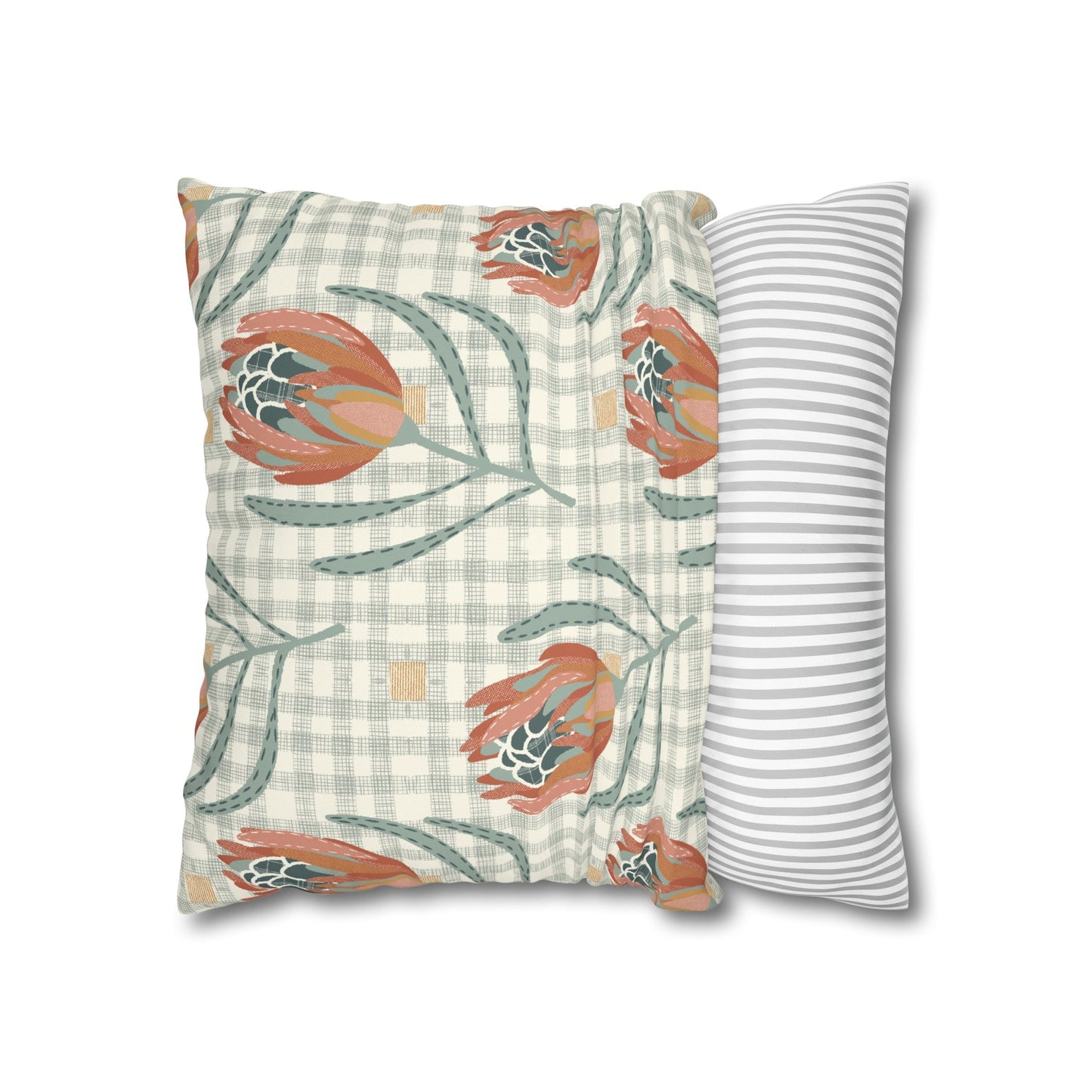 Native Patches Collection - hand drawn artwork - protea cushion - Solei Designs