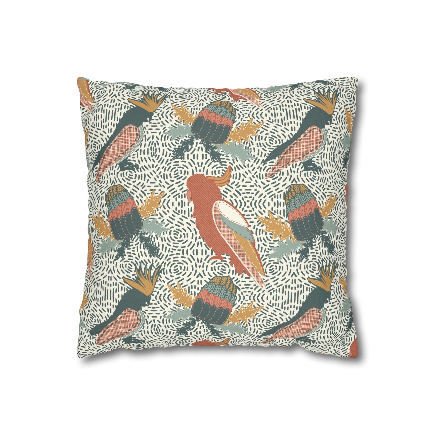 Native Patches Collection - hand drawn artwork - protea cushion - Solei Designs