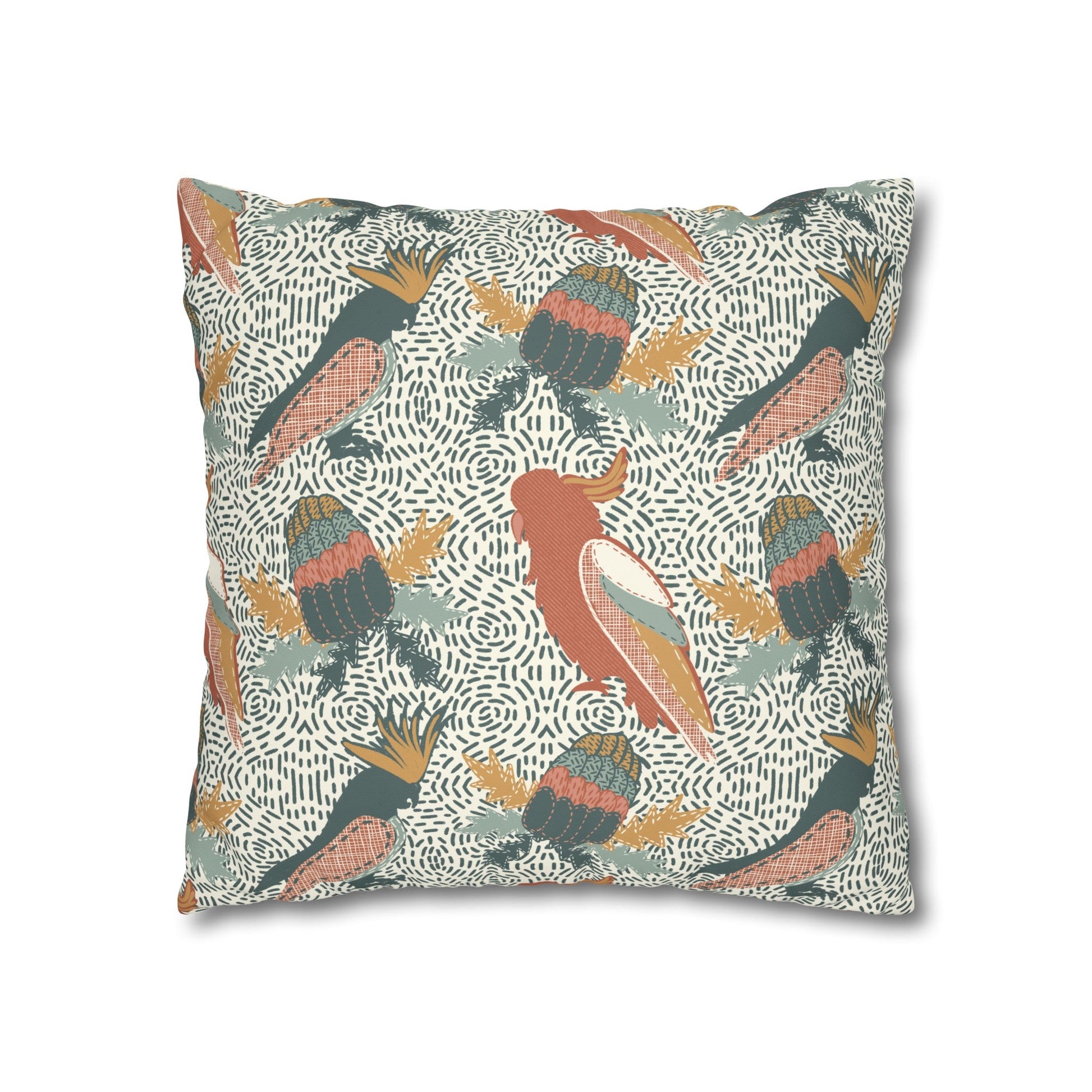 Native Patches Collection - hand drawn artwork - protea cushion - Solei Designs