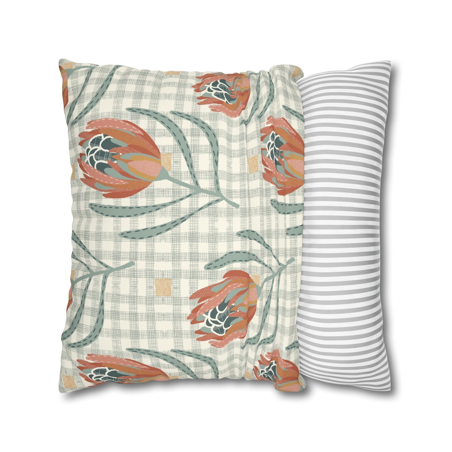 Native Patches Collection - hand drawn artwork - protea cushion - Solei Designs