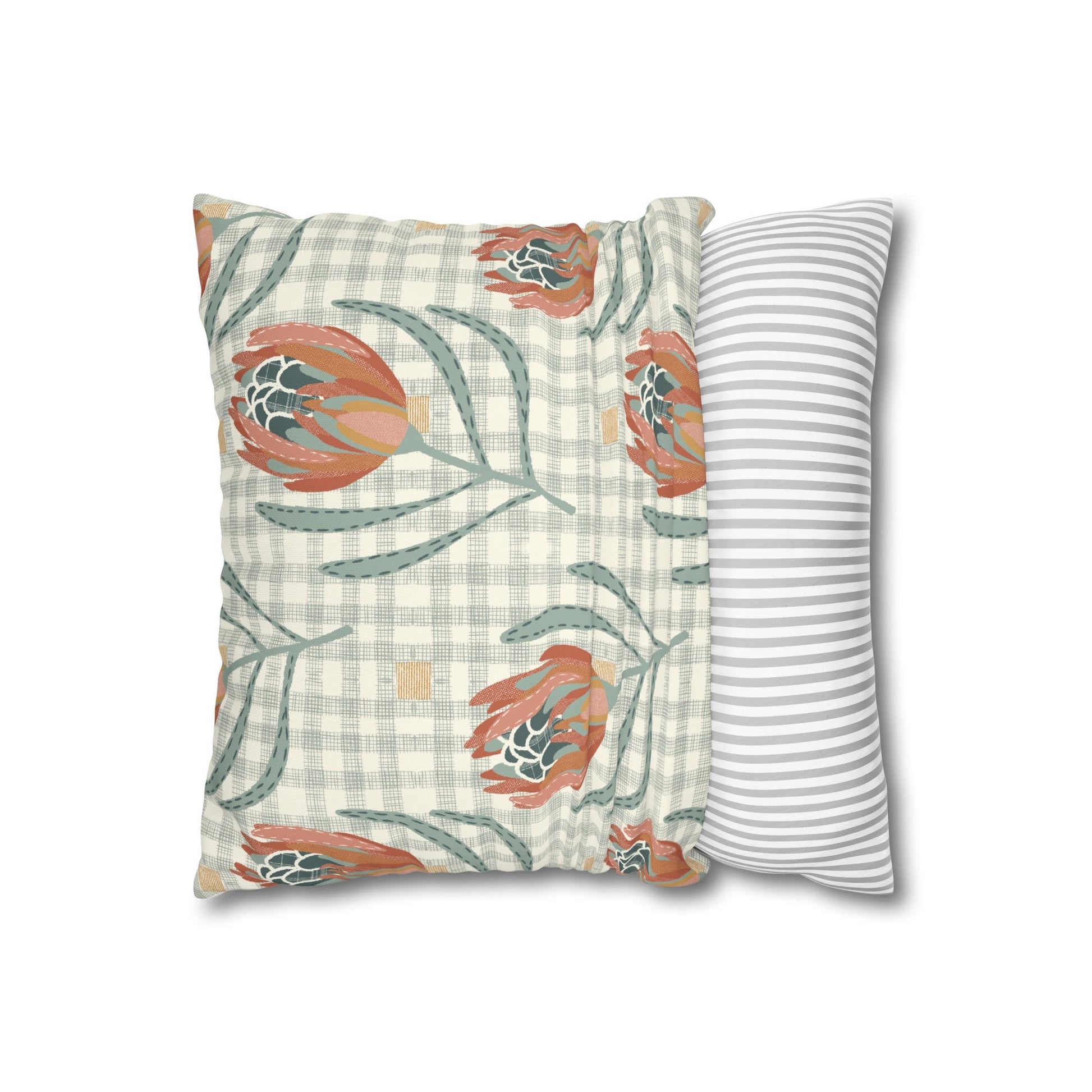 Native Patches Collection - hand drawn artwork - protea cushion - Solei Designs