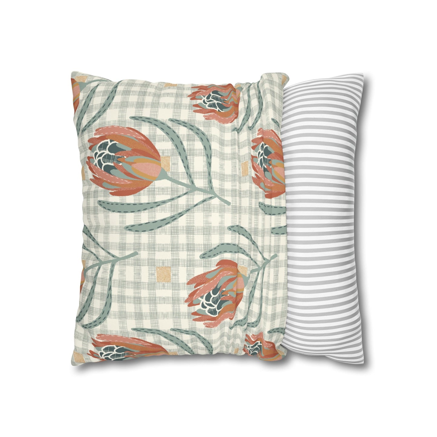 Native Patches Collection - hand drawn artwork - protea cushion - Solei Designs