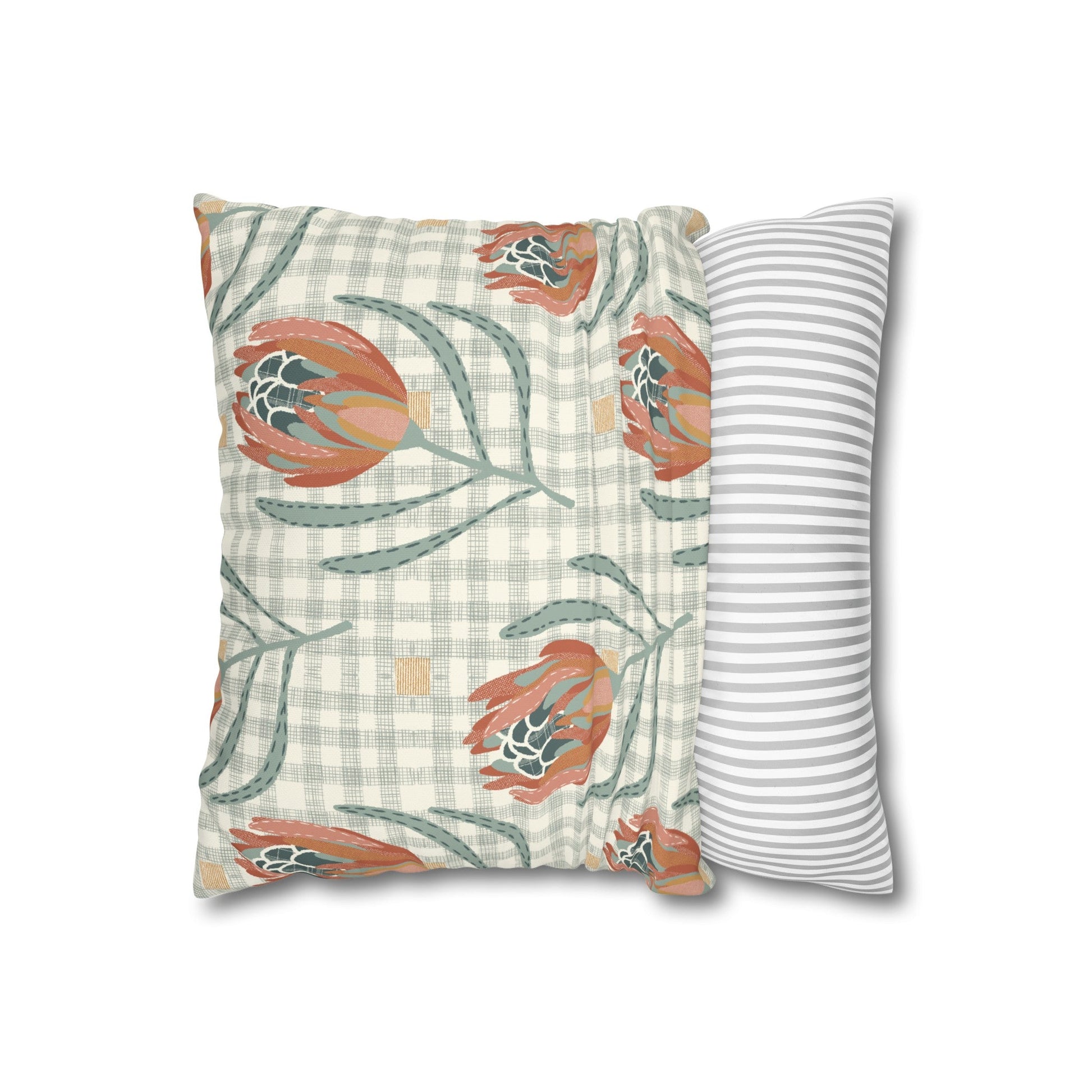 Native Patches Collection - hand drawn artwork - protea cushion - Solei Designs