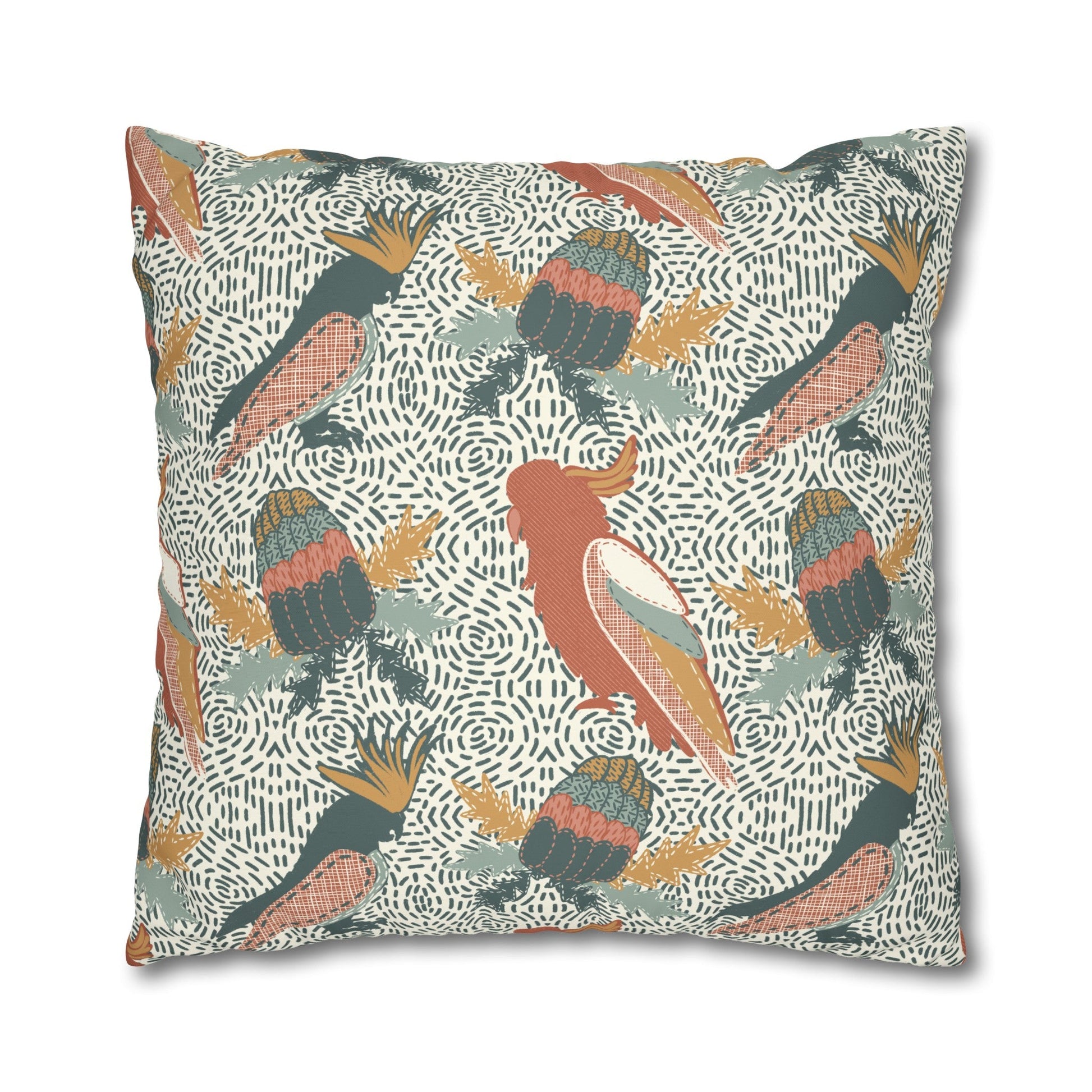 Native Patches Collection - hand drawn artwork - protea cushion - Solei Designs