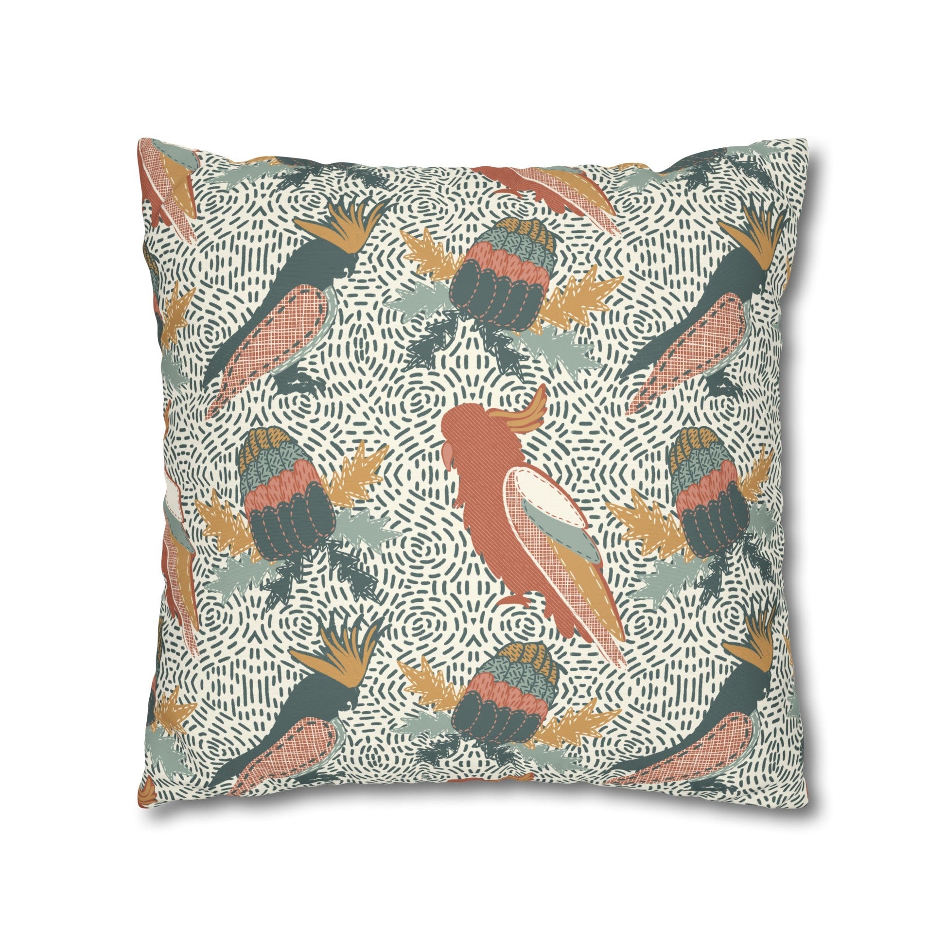 Native Patches Collection - hand drawn artwork - protea cushion - Solei Designs