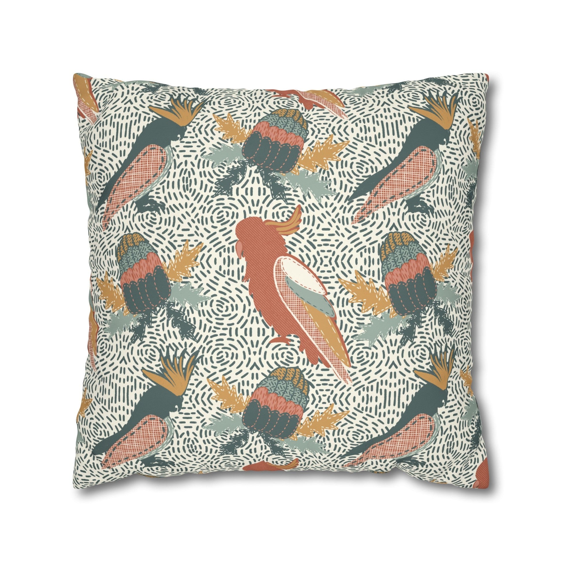 Native Patches Collection - hand drawn artwork - protea cushion - Solei Designs