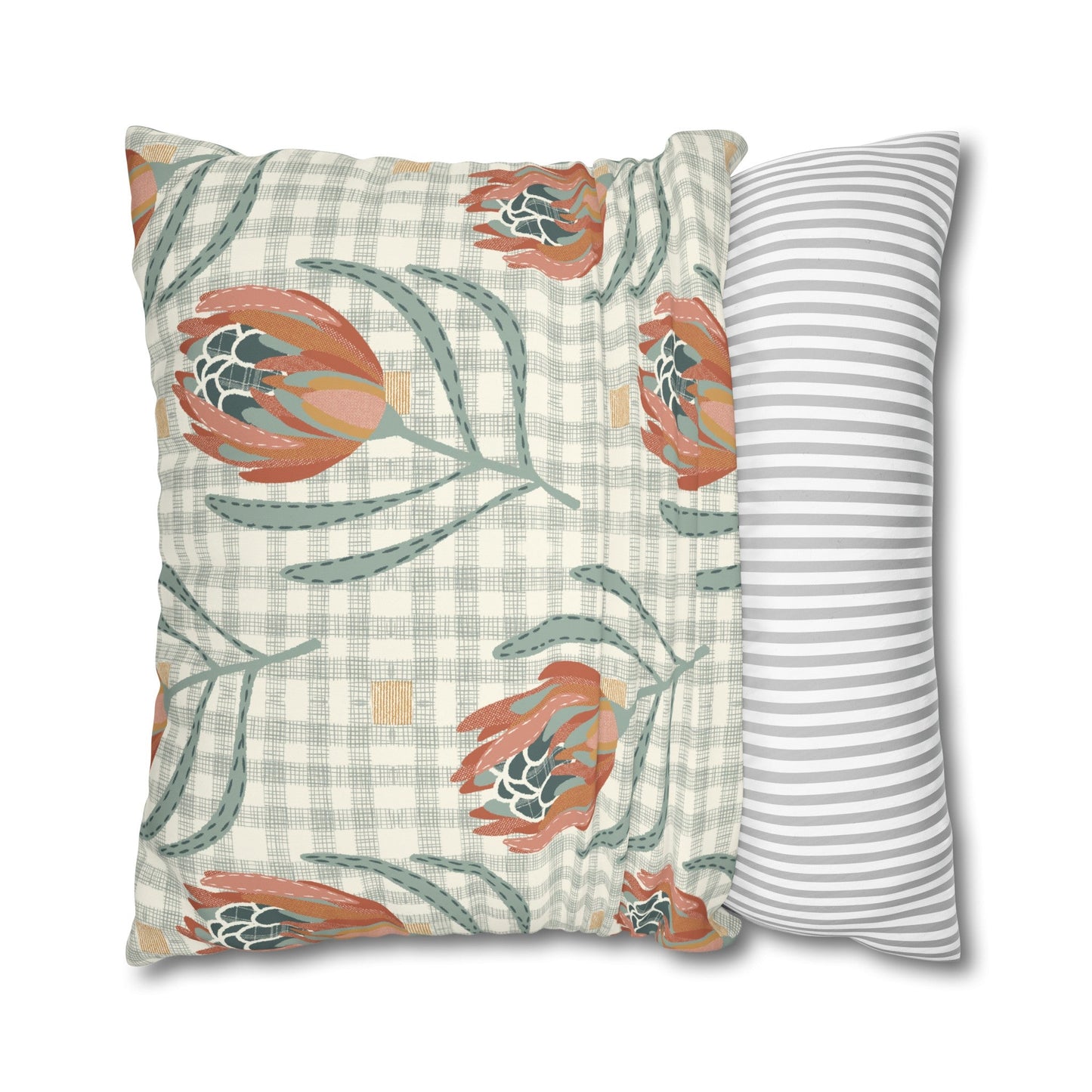 Native Patches Collection - hand drawn artwork - protea cushion - Solei Designs