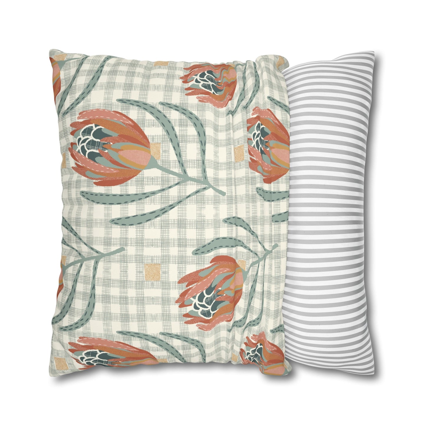 Native Patches Collection - hand drawn artwork - protea cushion - Solei Designs