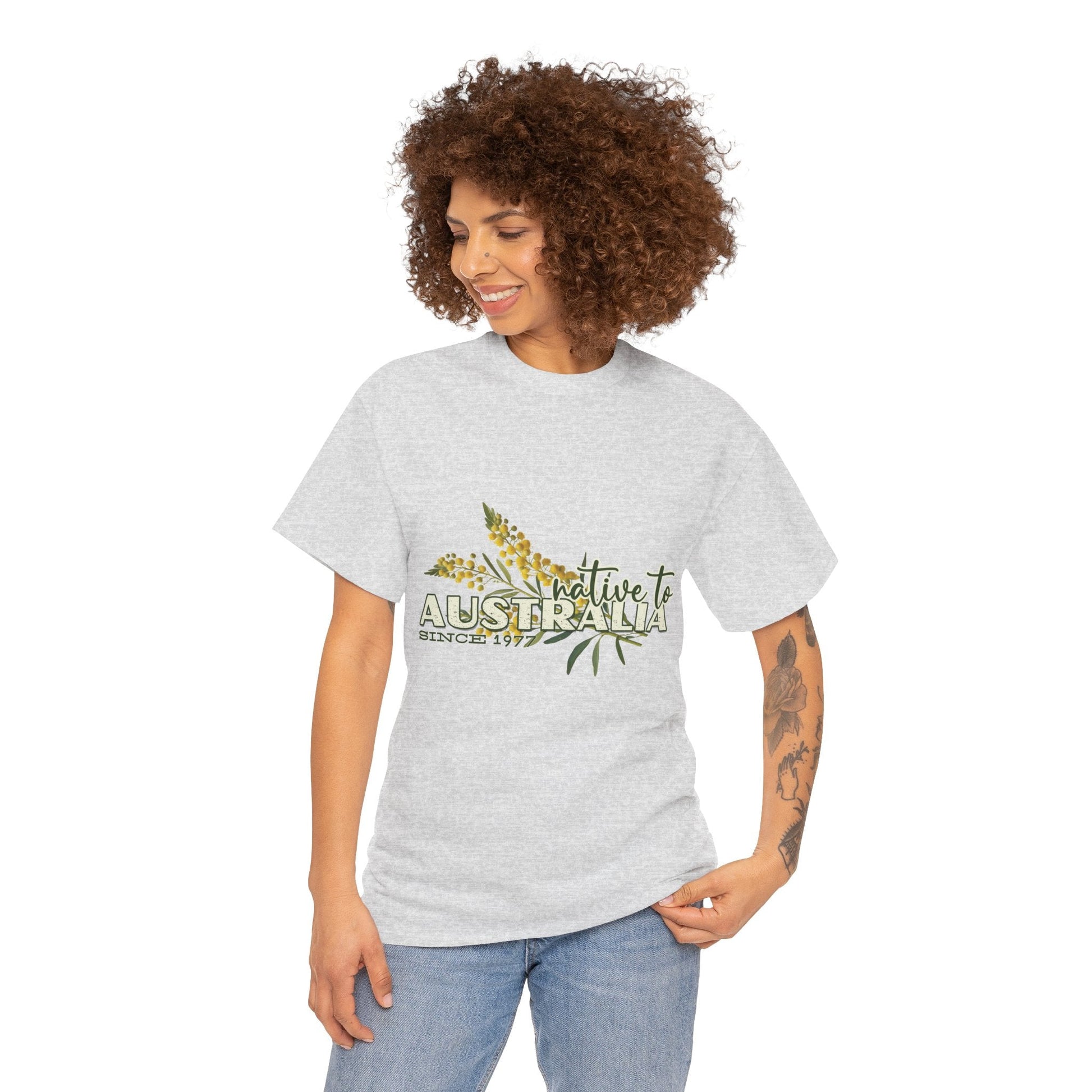 Native to Australia Wattle flower custom design t shirt - Solei Designs