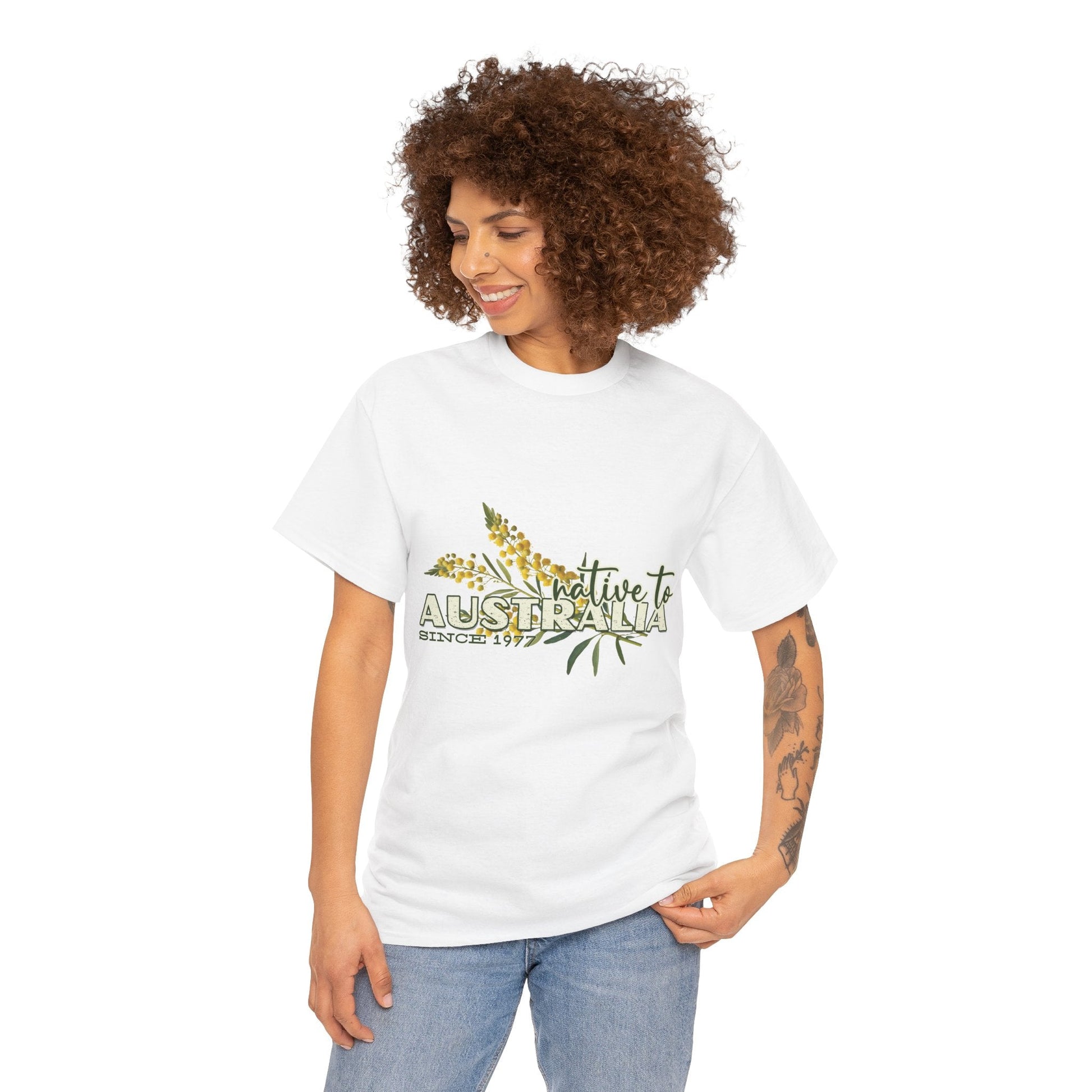 Native to Australia Wattle flower custom design t shirt - Solei Designs