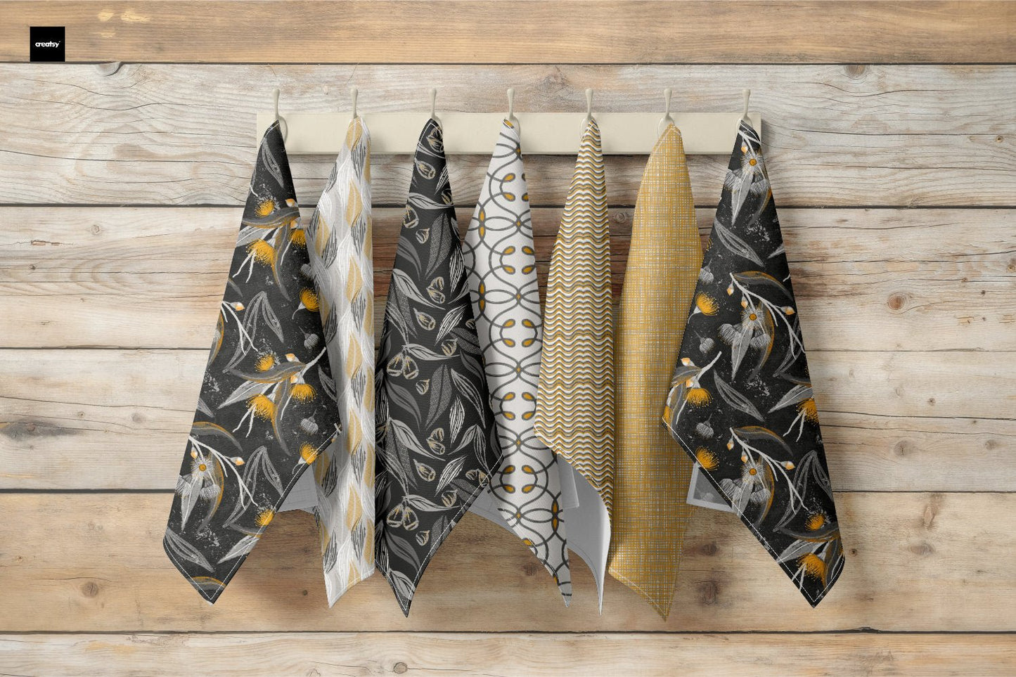 Native Tones Collection - SET OF SEVEN (7) - 100% Cotton Kitchen Tea Towel Set - Solei Designs