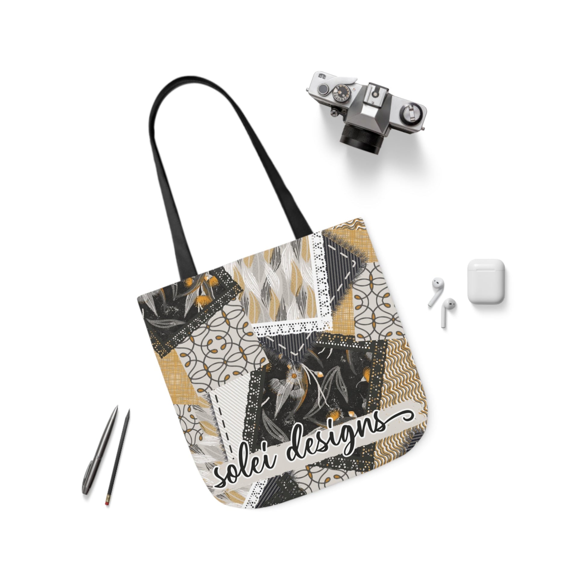 Native Tones custom design Tote Bag - Hand drawn artwork & custom text available - Solei Designs