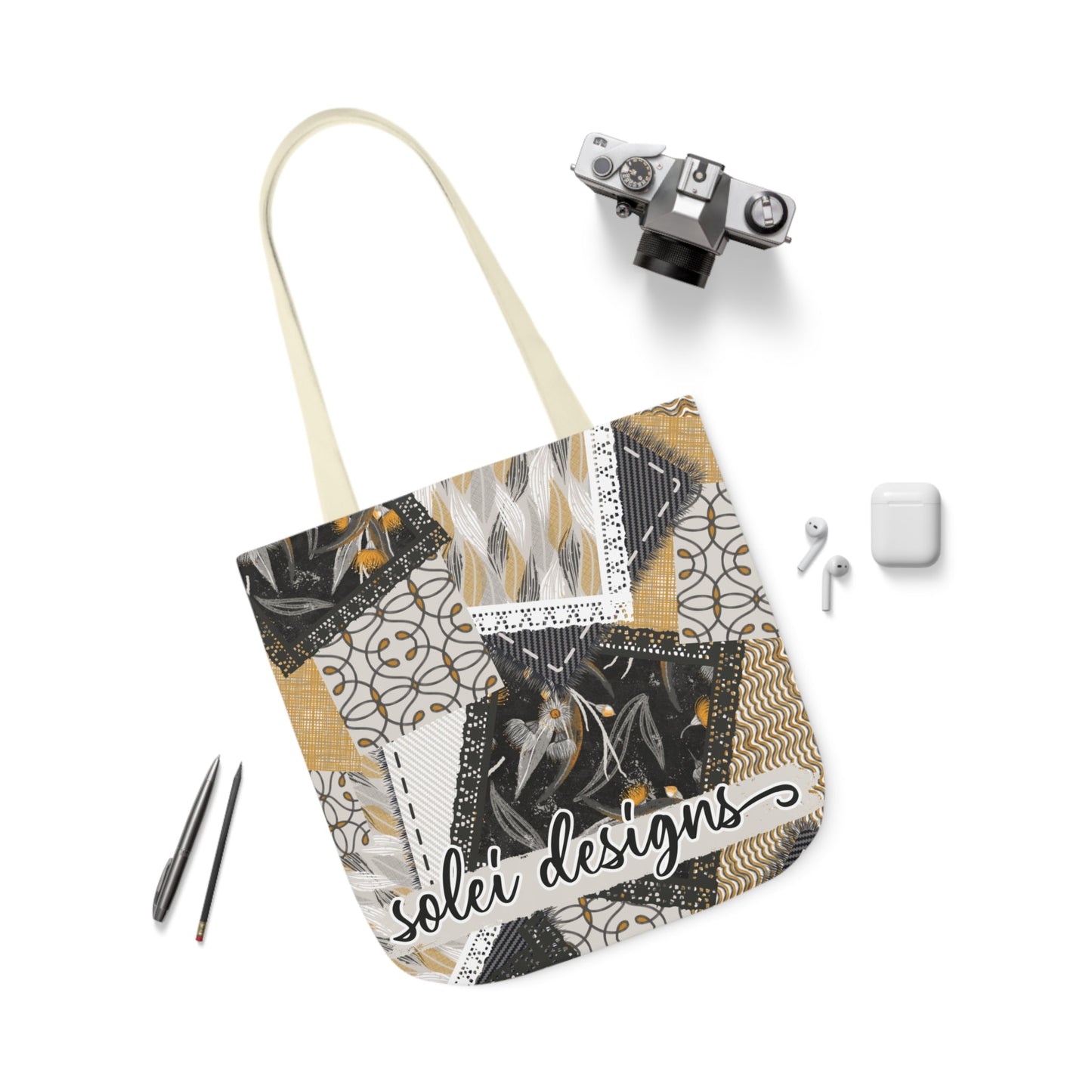 Native Tones custom design Tote Bag - Hand drawn artwork & custom text available - Solei Designs