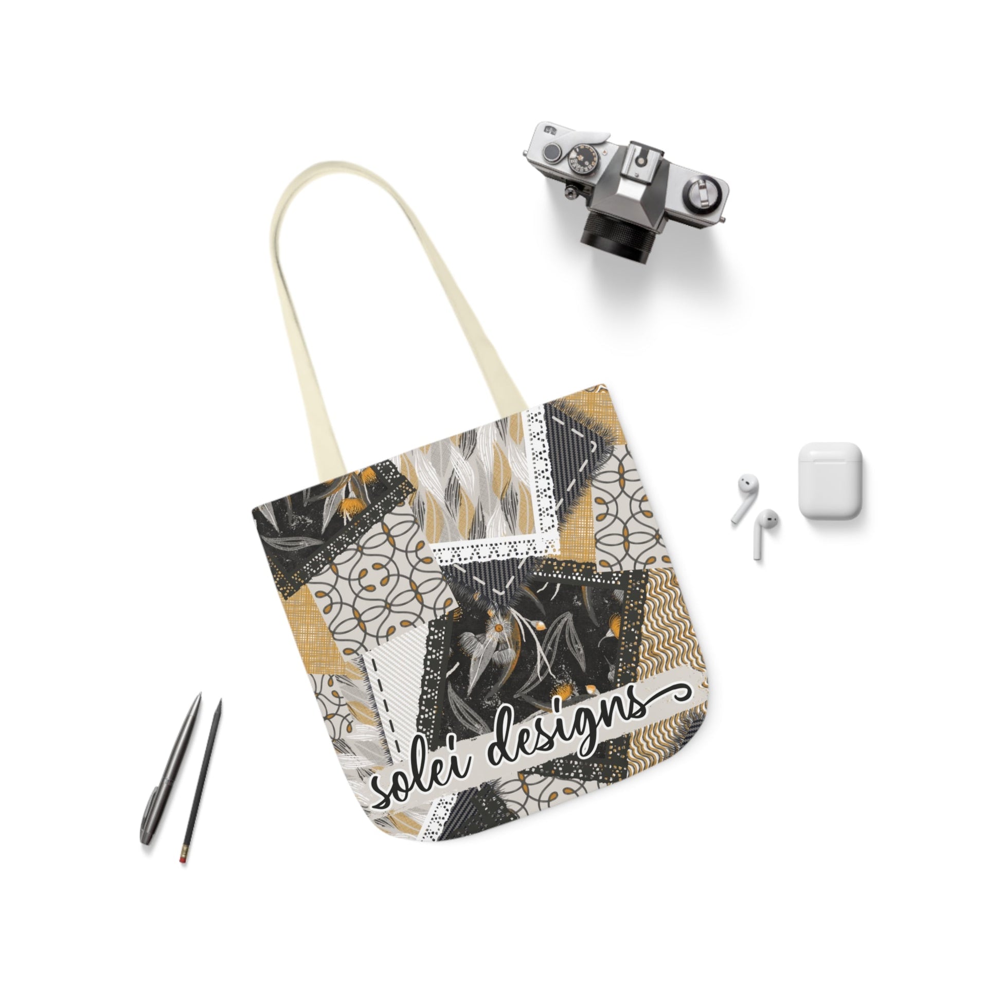 Native Tones custom design Tote Bag - Hand drawn artwork & custom text available - Solei Designs