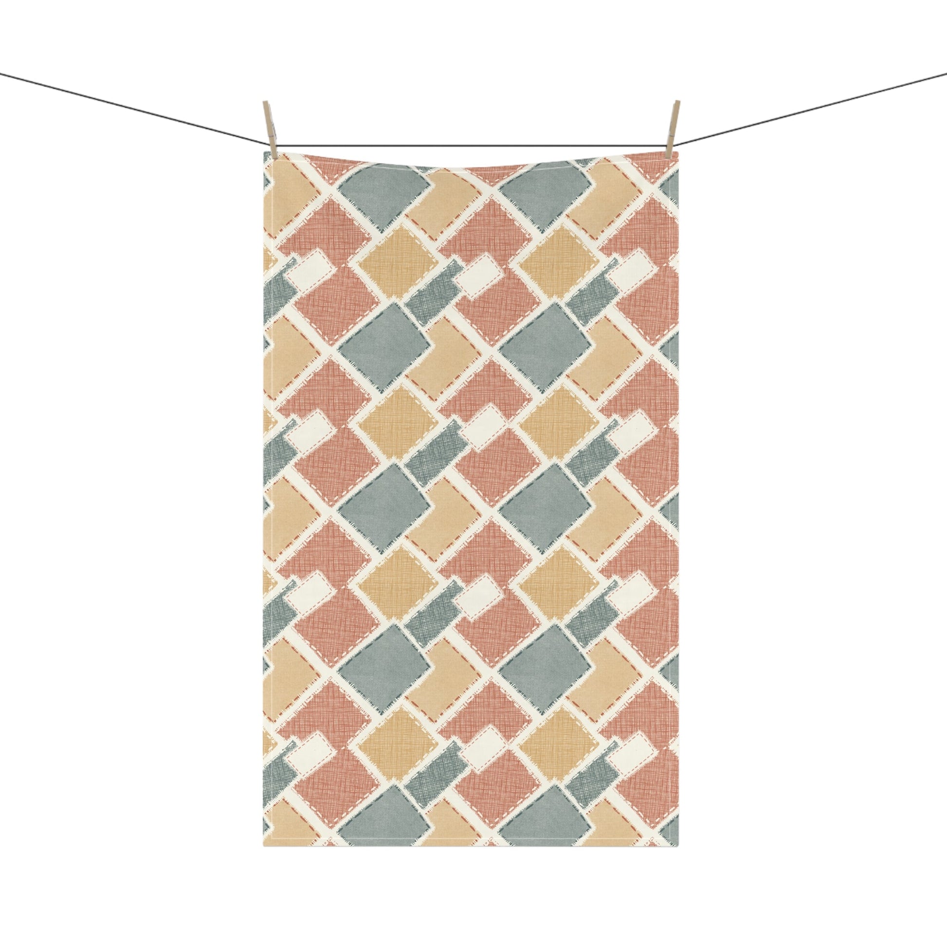 Patchwork - 100% Cotton Kitchen Tea Towel from the Native Patches design collection - Solei Designs