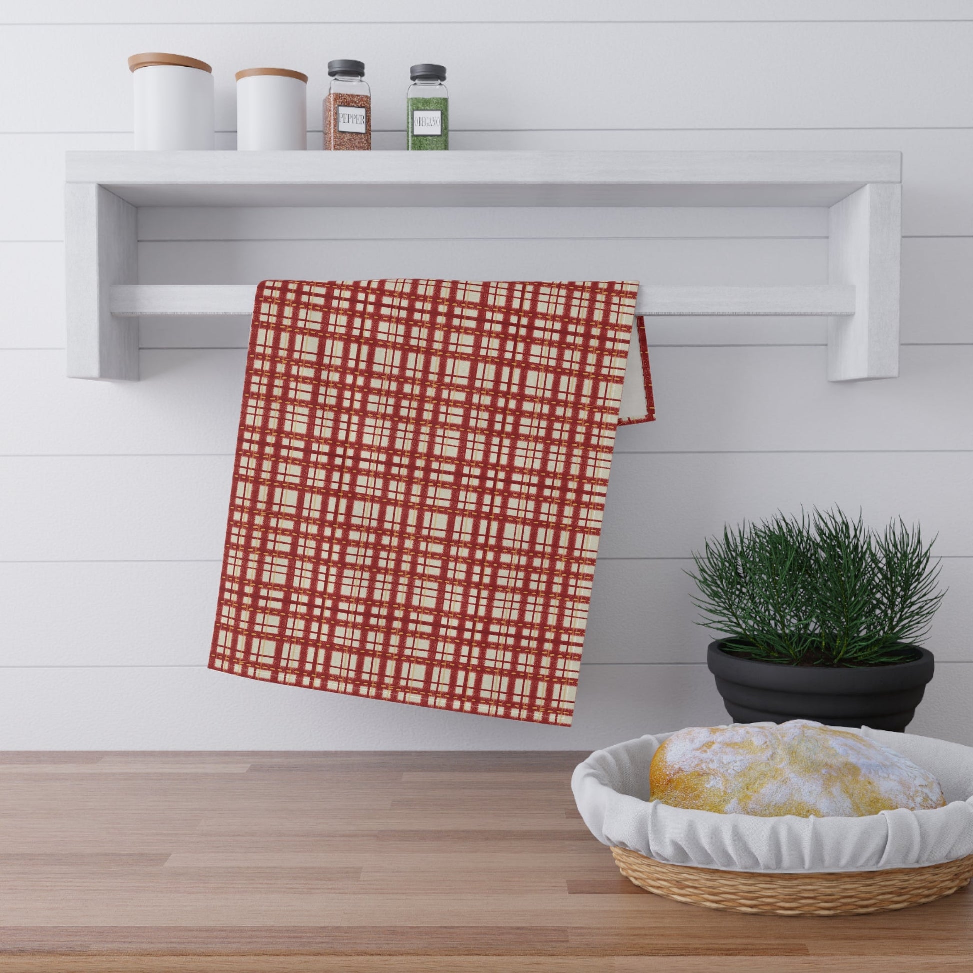 Red Checkered compliment - 100% Cotton Kitchen Tea Towels from the Summer Daze collection - Solei Designs