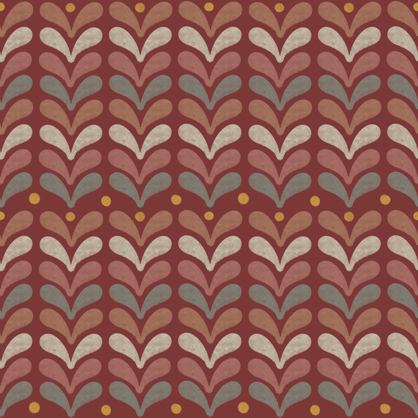 Red Cottage - Hand Drawn Seamless Pattern Collection - Solei Designs