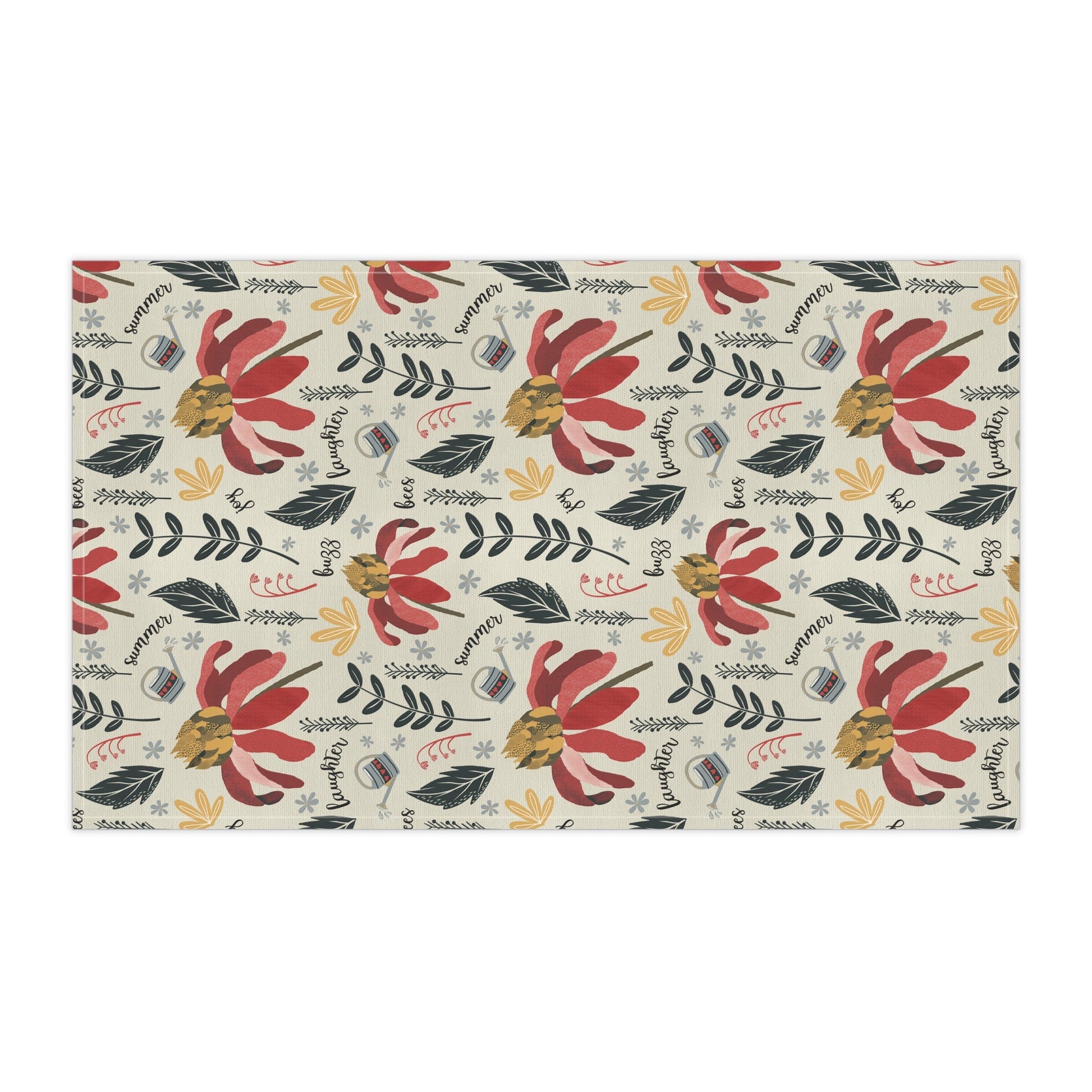 Red whimsy design - 100% Cotton Kitchen Tea Towels from the Summer Daze Collection - Solei Designs