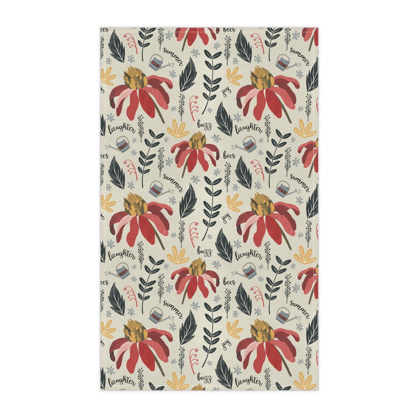 Red whimsy design - 100% Cotton Kitchen Tea Towels from the Summer Daze Collection - Solei Designs