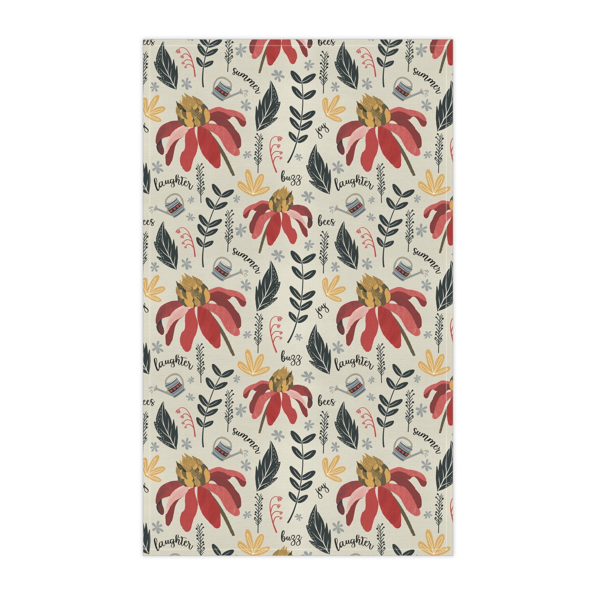 Red whimsy design - 100% Cotton Kitchen Tea Towels from the Summer Daze Collection - Solei Designs