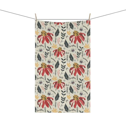 Red whimsy design - 100% Cotton Kitchen Tea Towels from the Summer Daze Collection - Solei Designs