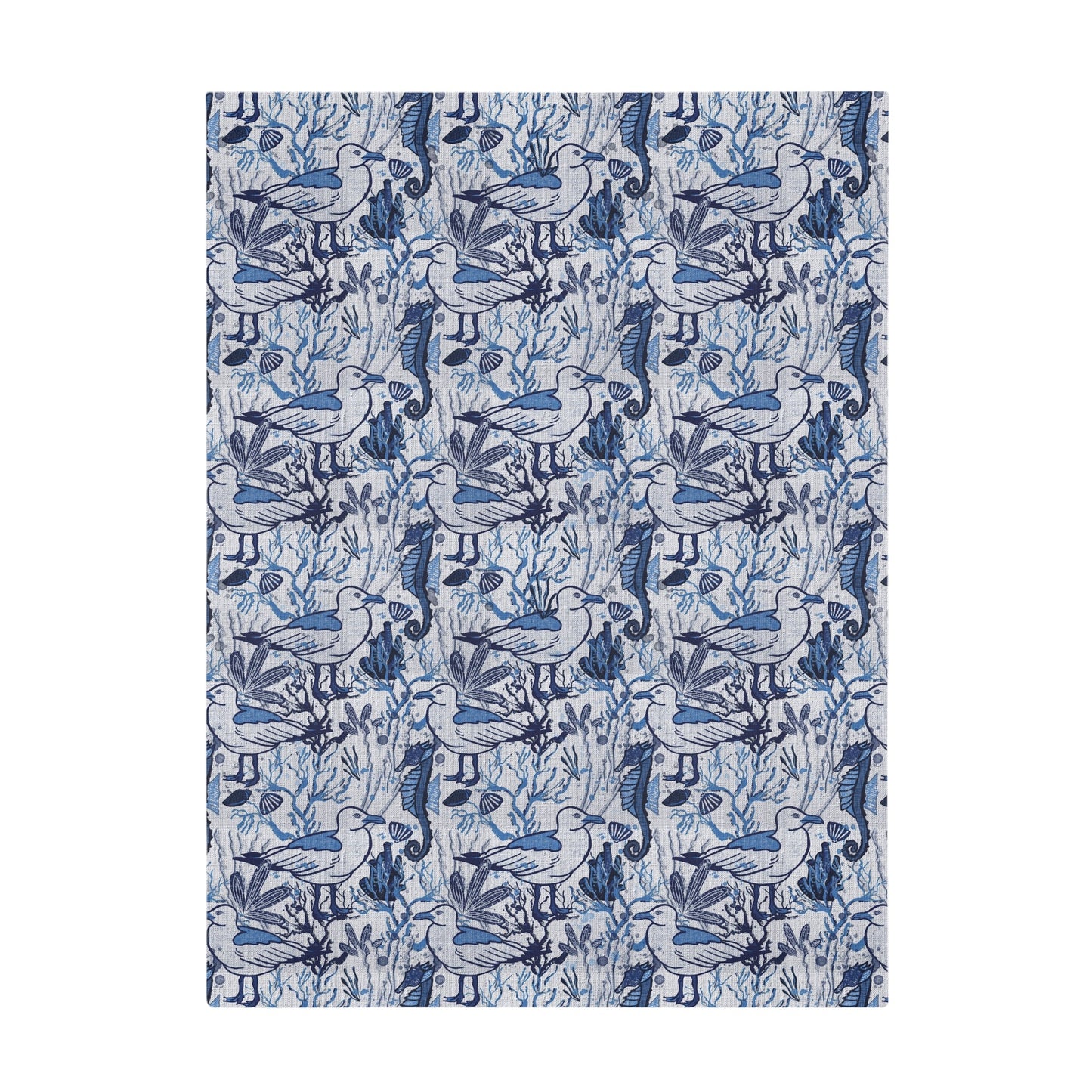 Sea Breeze coastal aesthetic hand drawn pattern - plush fleece throw blanket - Solei Designs