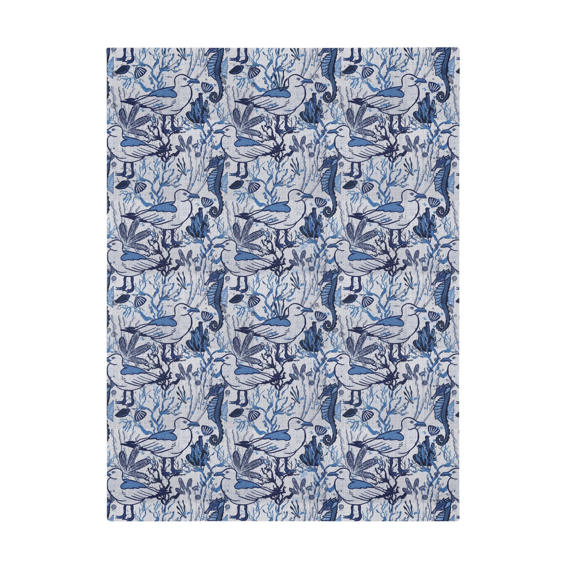 Sea Breeze coastal aesthetic hand drawn pattern - plush fleece throw blanket - Solei Designs