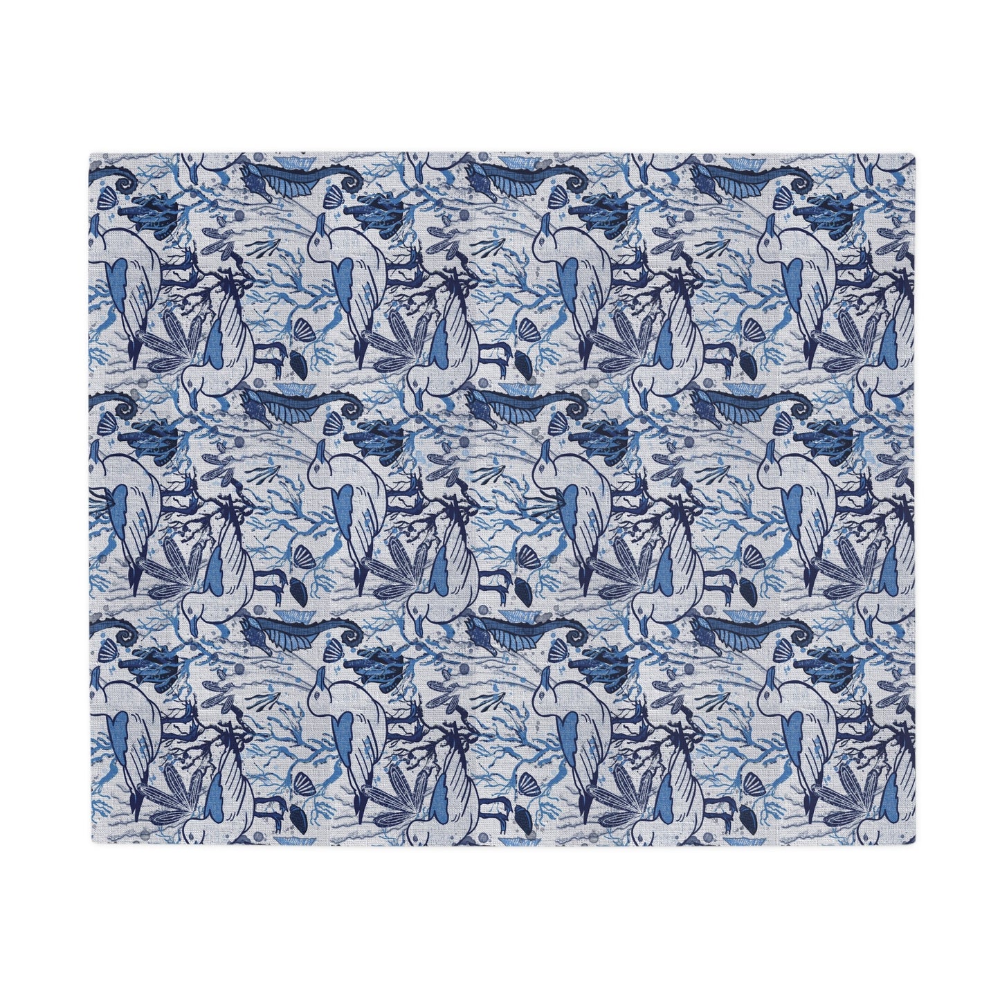 Sea Breeze coastal aesthetic hand drawn pattern - plush fleece throw blanket - Solei Designs