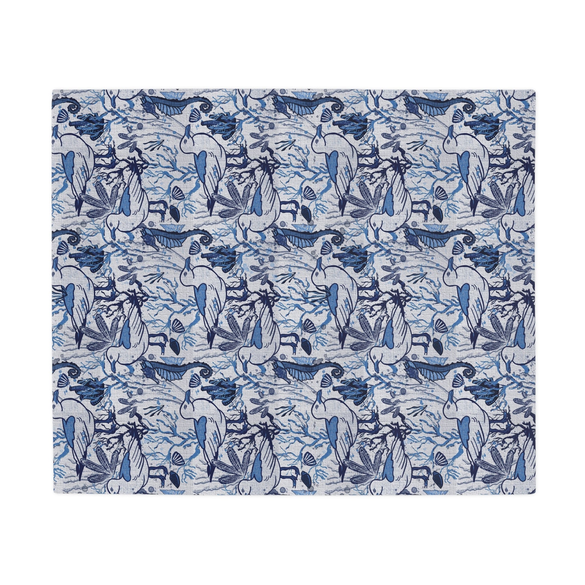 Sea Breeze coastal aesthetic hand drawn pattern - plush fleece throw blanket - Solei Designs