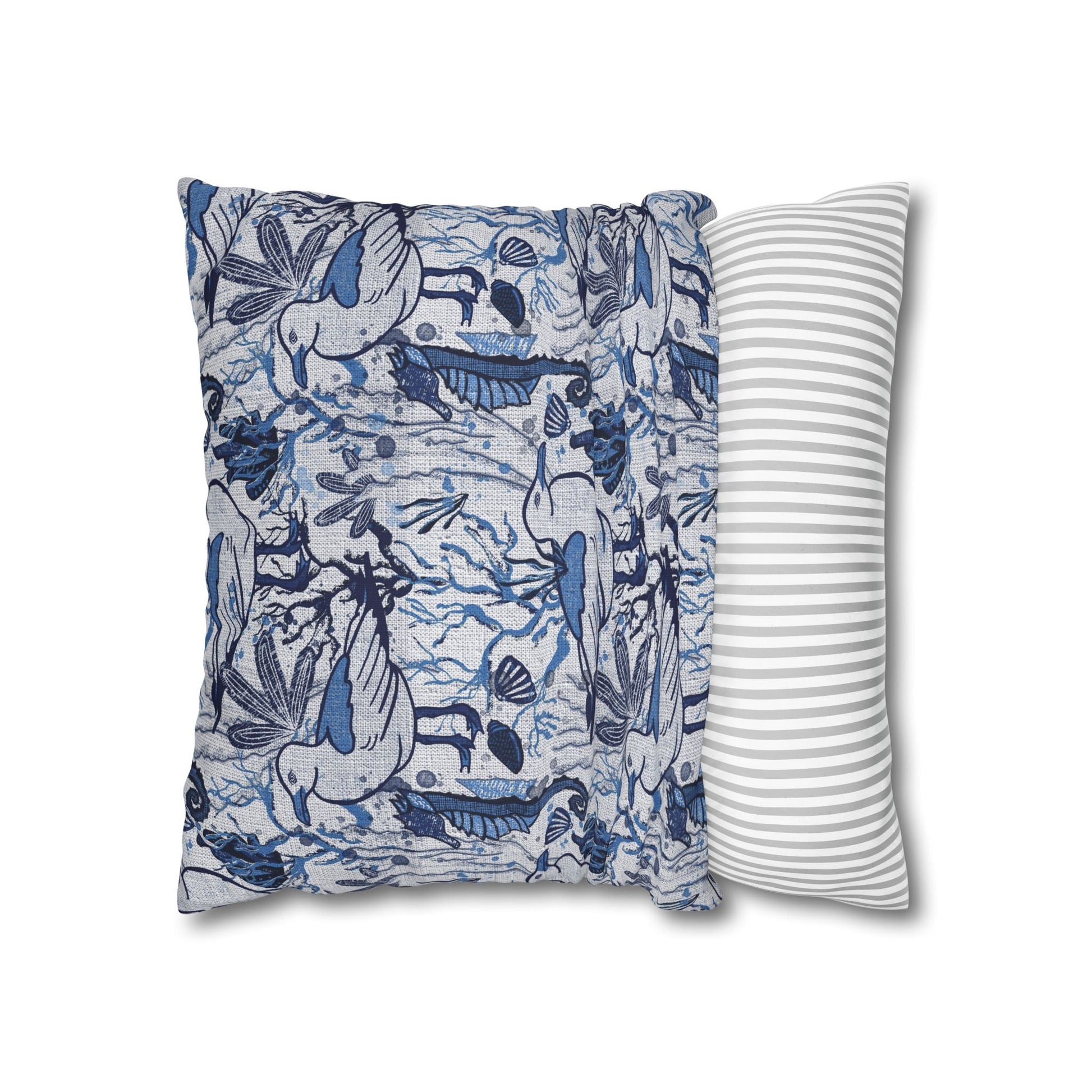 Sea Breeze design cushion cover with coastal aesthetic - hand drawn artwork - Solei Designs