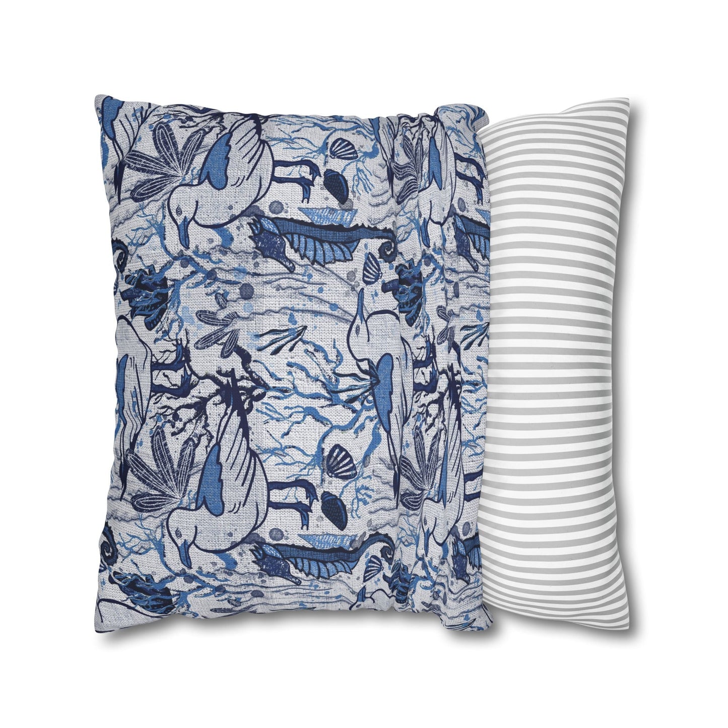 Sea Breeze design cushion cover with coastal aesthetic - hand drawn artwork - Solei Designs