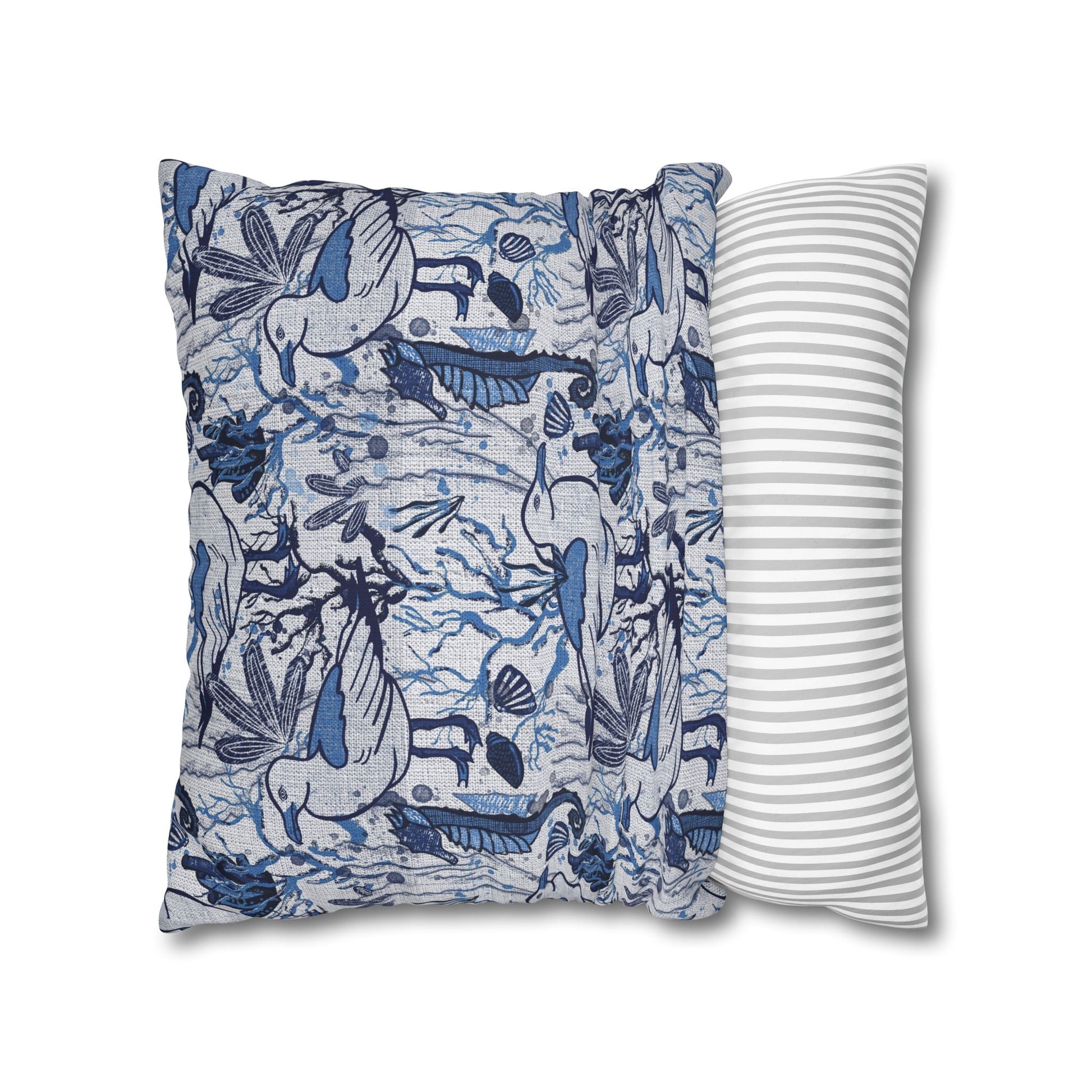 Sea Breeze design cushion cover with coastal aesthetic - hand drawn artwork - Solei Designs