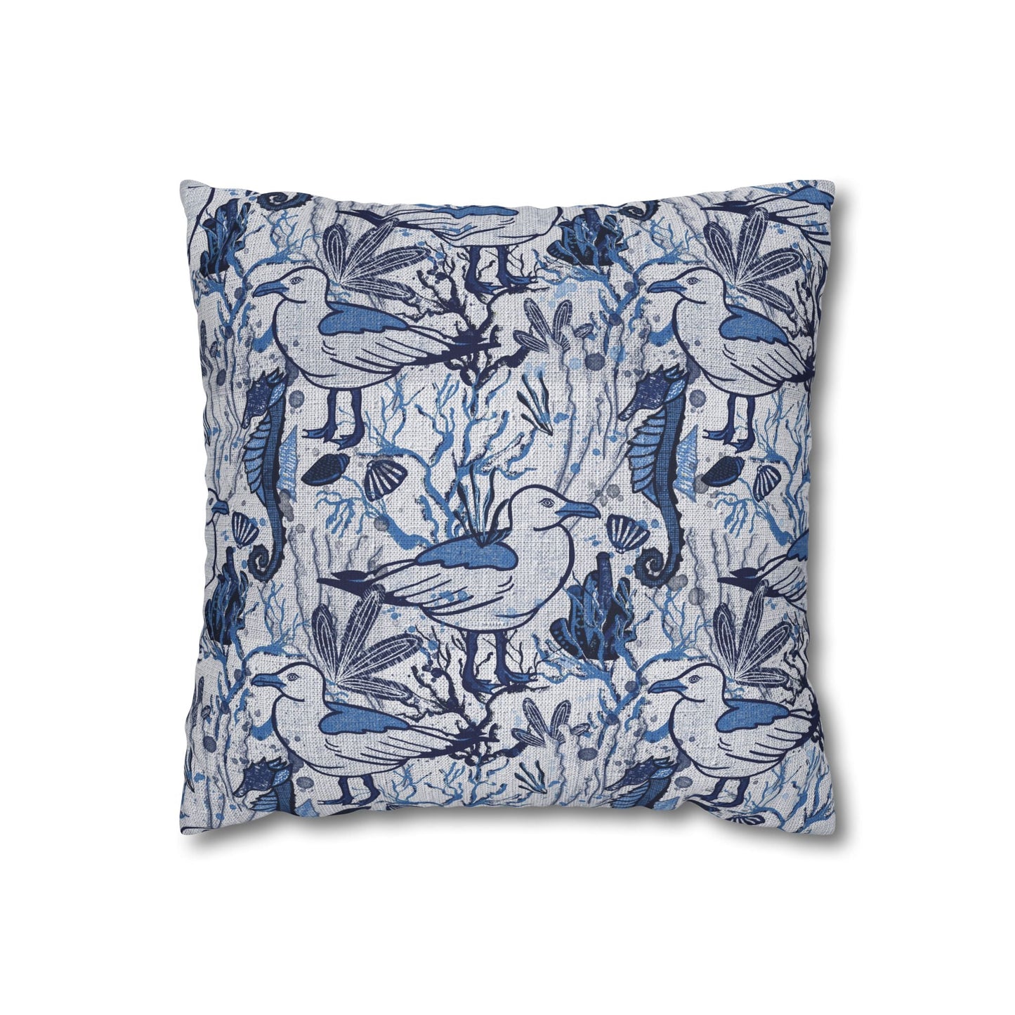 Sea Breeze design cushion cover with coastal aesthetic - hand drawn artwork - Solei Designs