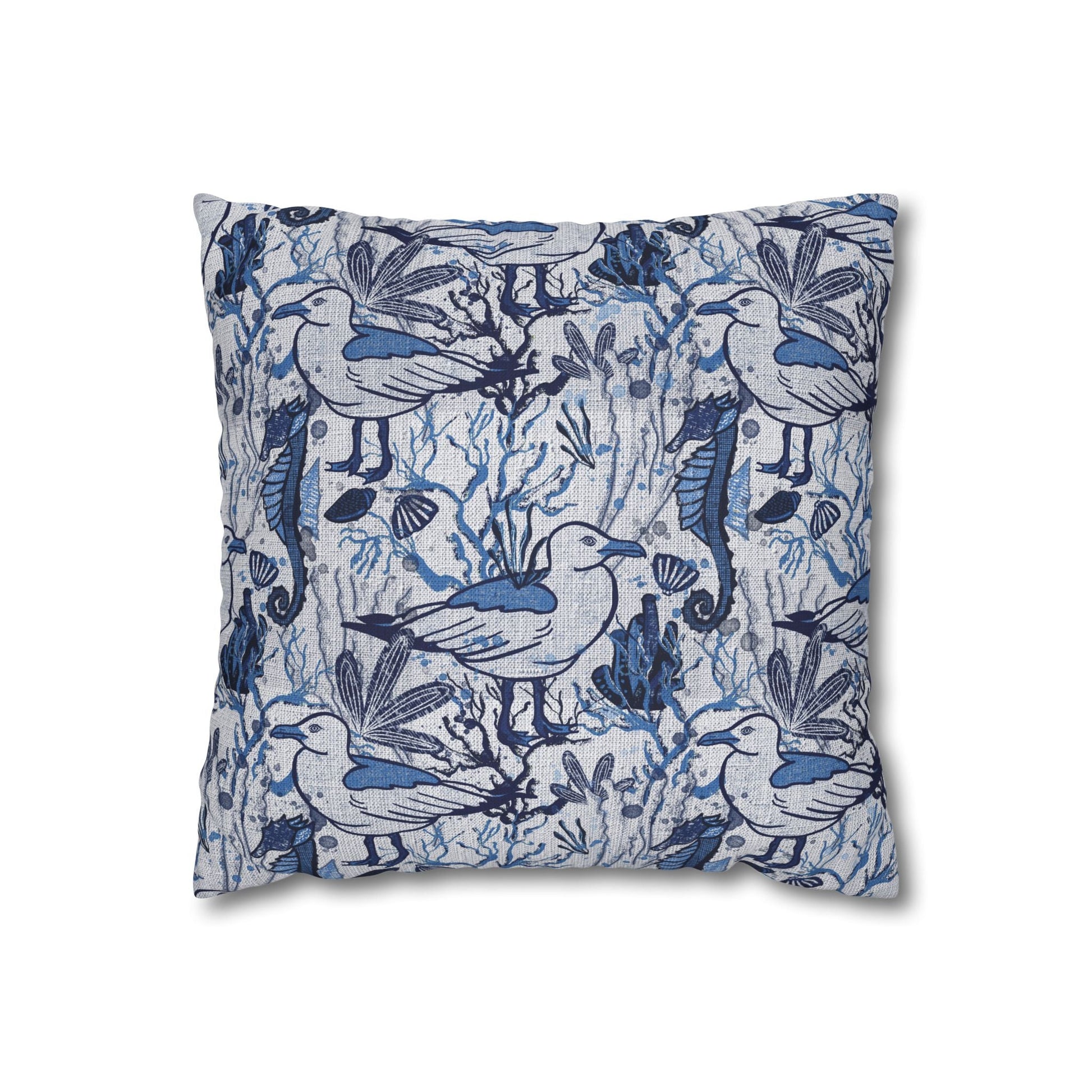 Sea Breeze design cushion cover with coastal aesthetic - hand drawn artwork - Solei Designs