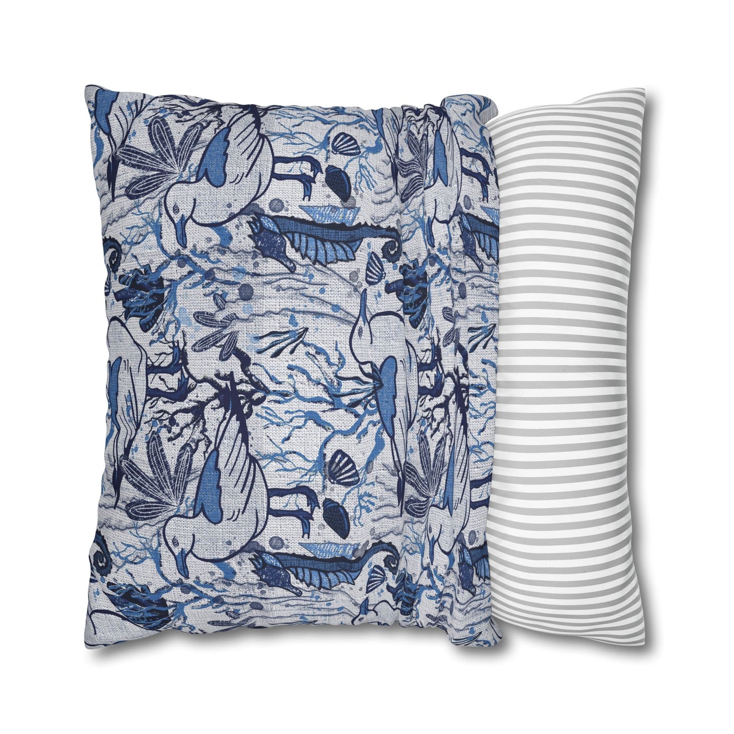 Sea Breeze design cushion cover with coastal aesthetic - hand drawn artwork - Solei Designs