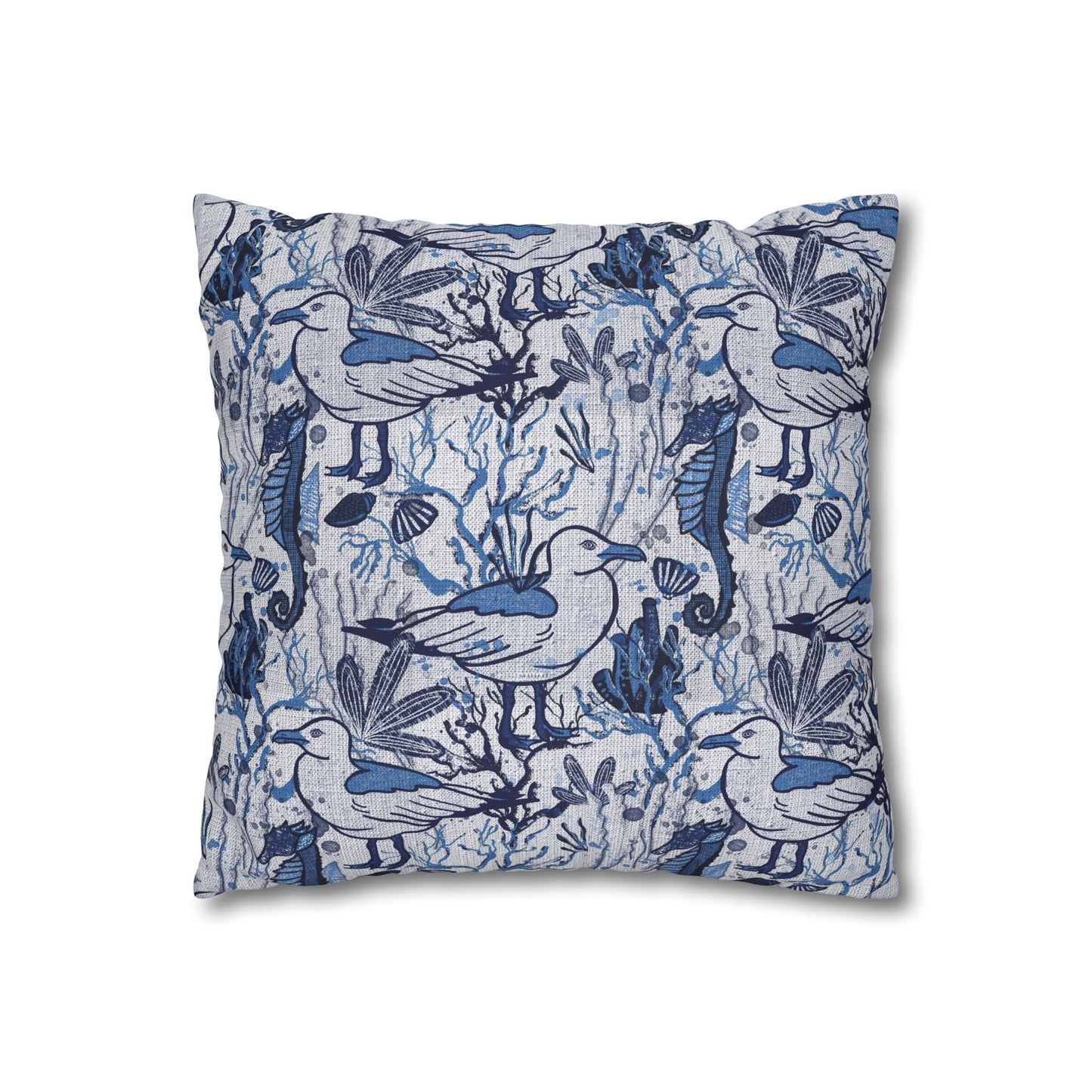 Sea Breeze design cushion cover with coastal aesthetic - hand drawn artwork - Solei Designs