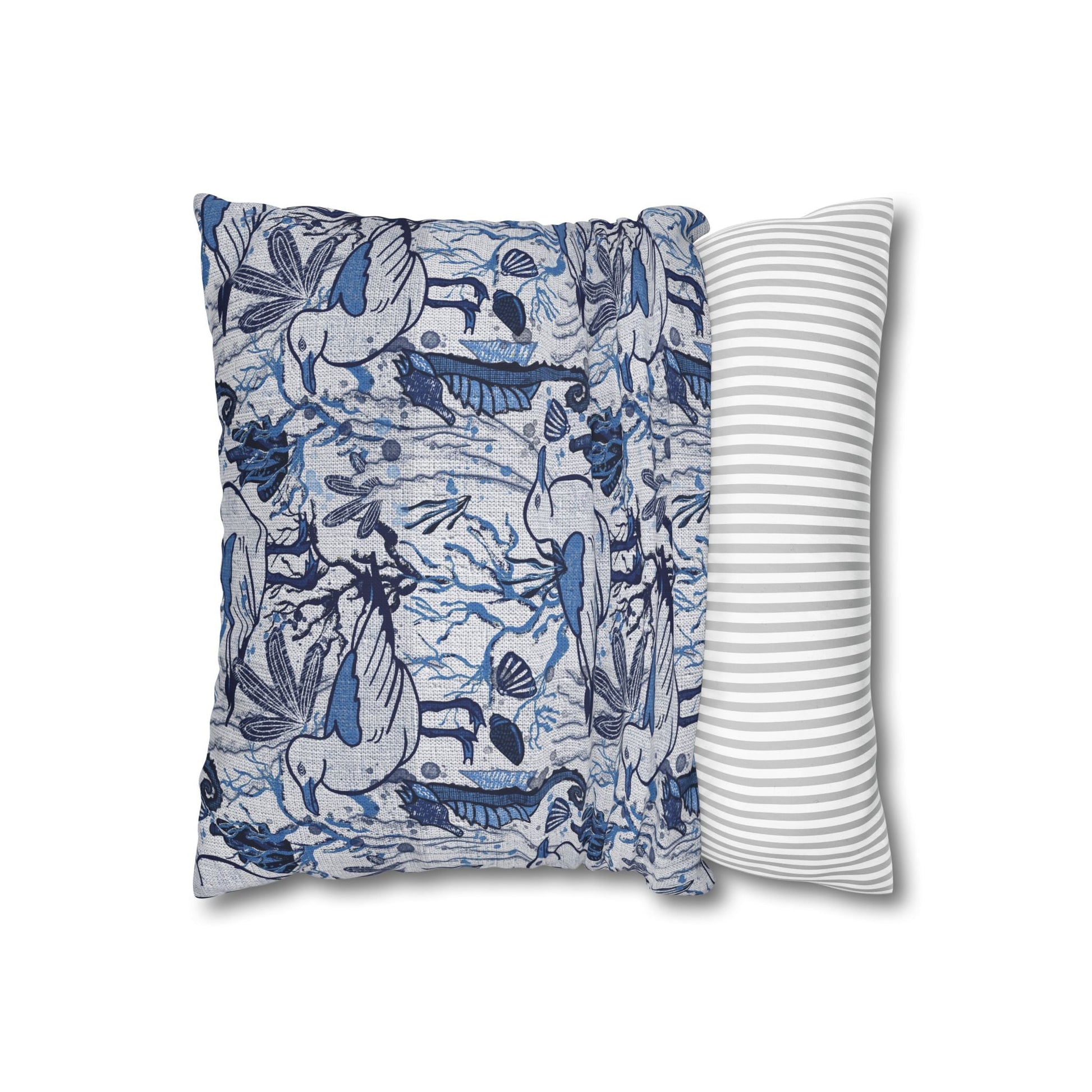 Sea Breeze design cushion cover with coastal aesthetic - hand drawn artwork - Solei Designs