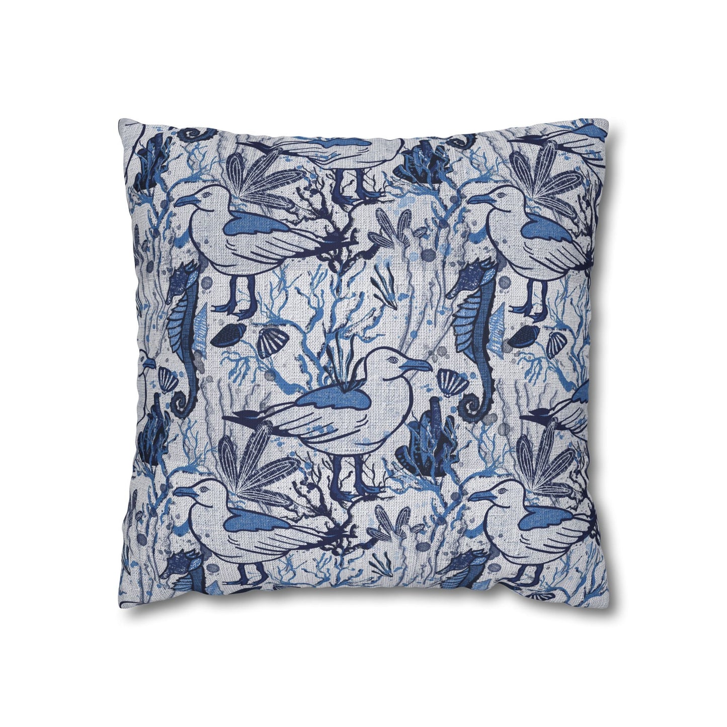 Sea Breeze design cushion cover with coastal aesthetic - hand drawn artwork - Solei Designs