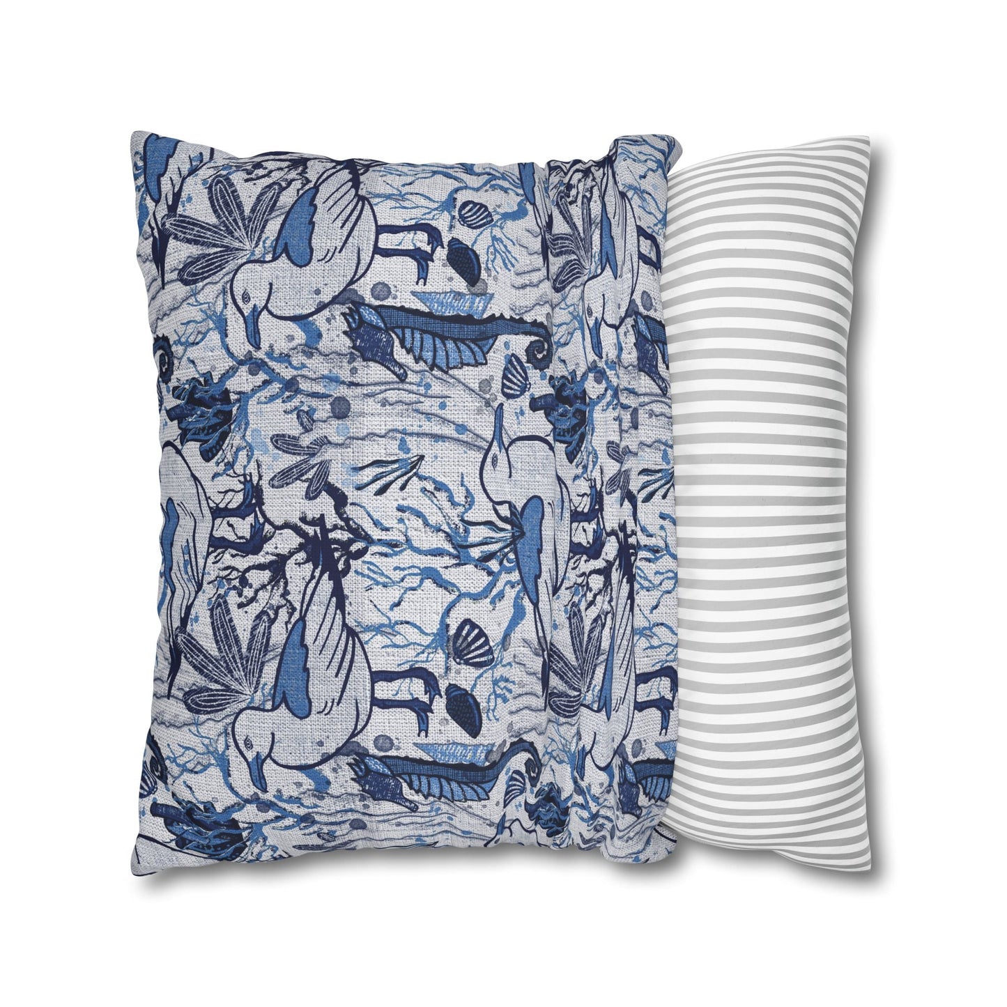 Sea Breeze design cushion cover with coastal aesthetic - hand drawn artwork - Solei Designs