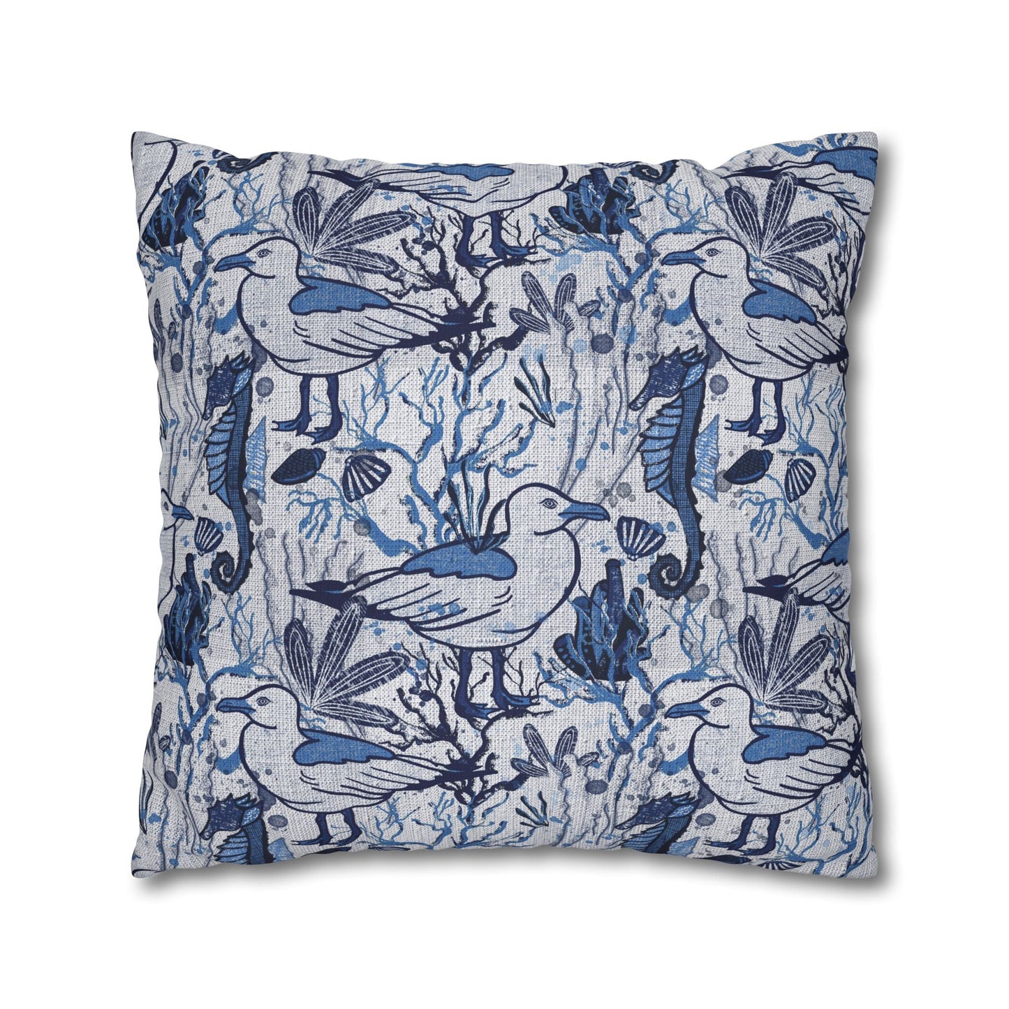 Sea Breeze design cushion cover with coastal aesthetic - hand drawn artwork - Solei Designs